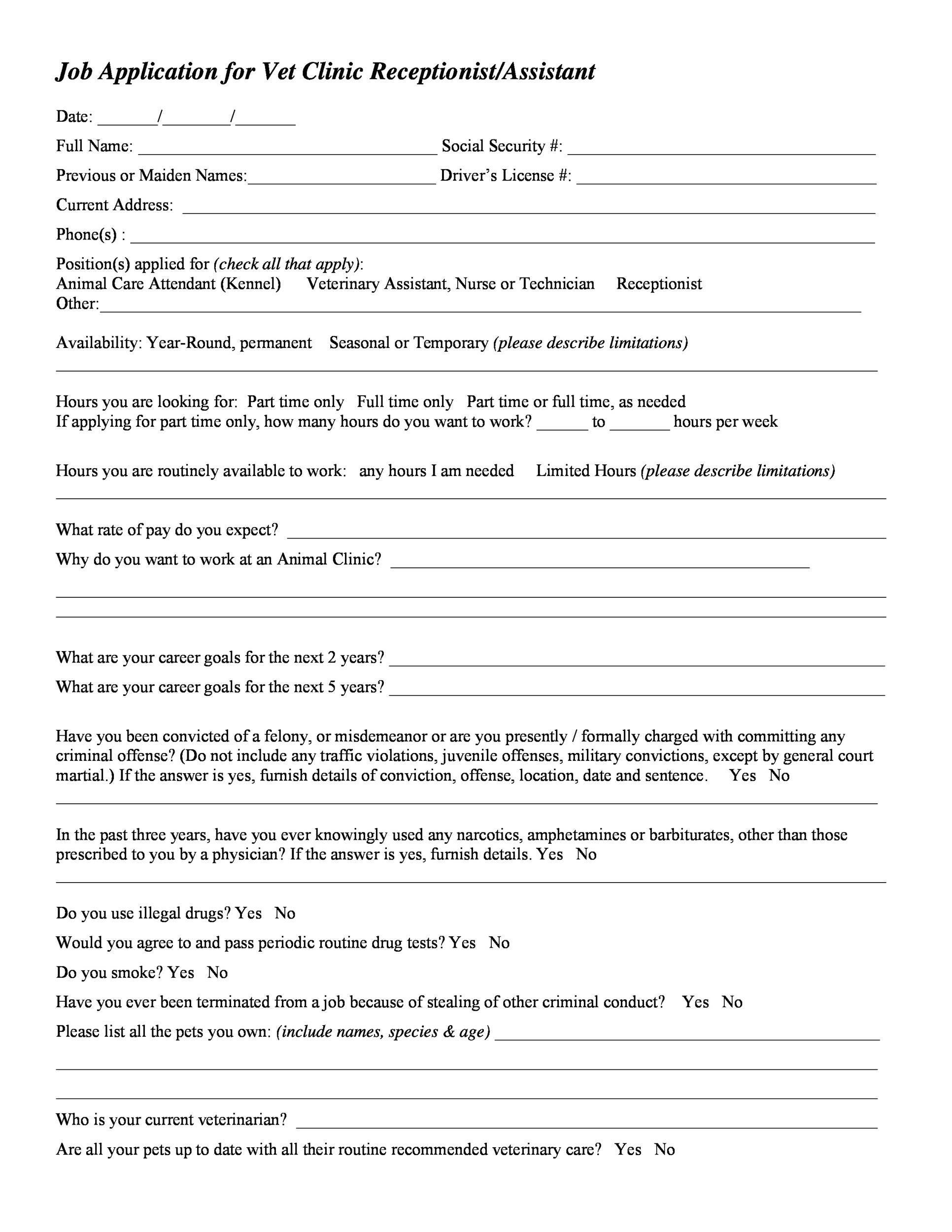 50 Free Employment Job Application Form Templates Printable TemplateLab 50 Free Employment Job Application Form Templates Printable TemplateLab