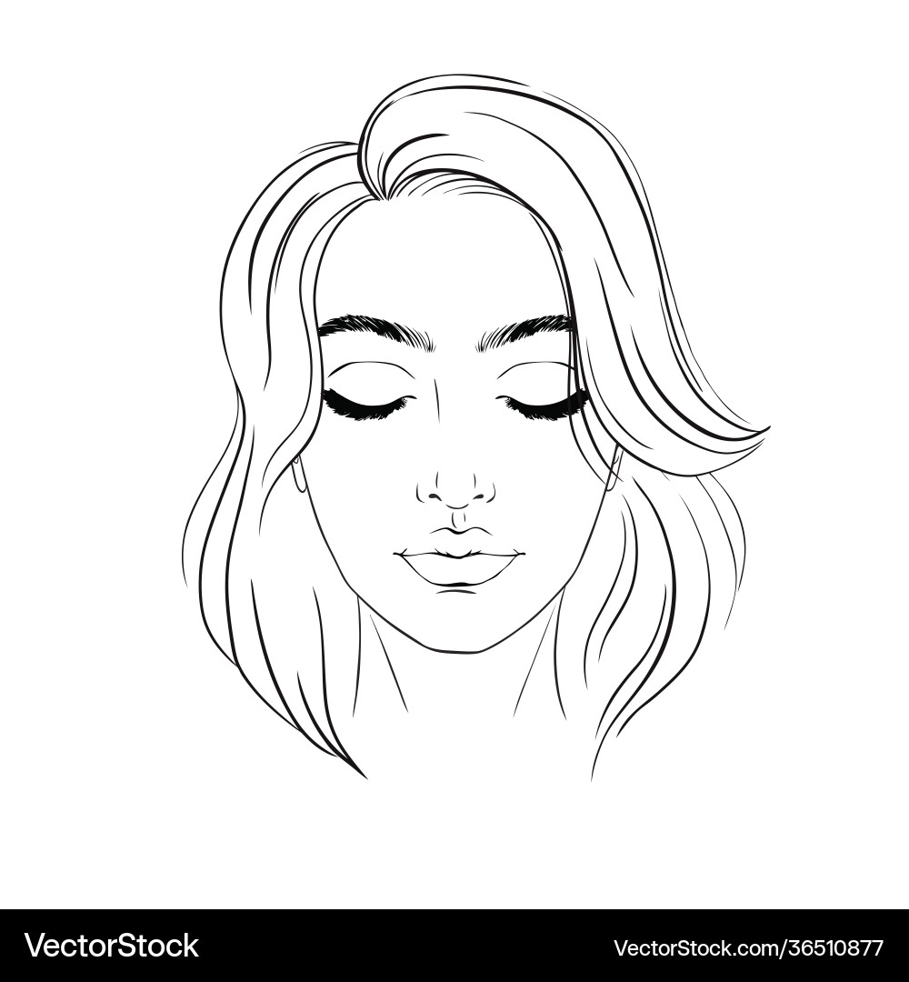 Beautiful Woman Portrait Face Chart Makeup Artist Vector Image Beautiful Woman Portrait Face Chart Makeup Artist Vector Image