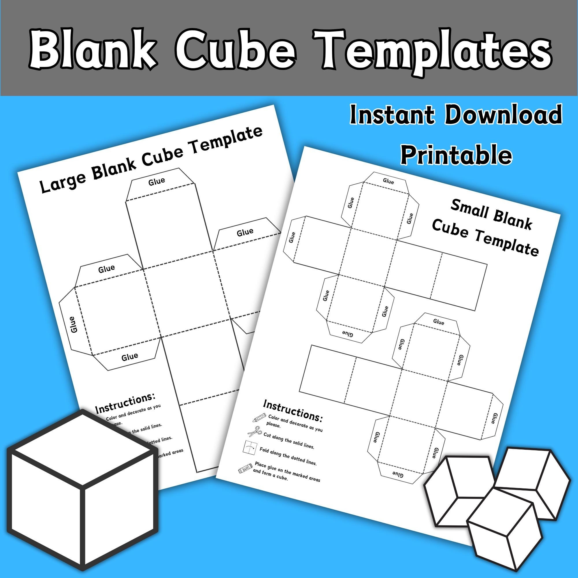 Blank Cube Templates Printable Blank Story Cube Pattern Activity Sheet Folding Paper Cube Craft For Kids Large Small Plain Cube Sizes Etsy Blank Cube Templates Printable Blank Story Cube Pattern Activity Sheet Folding Paper Cube Craft For Kids Large Small Plain Cube Sizes Etsy