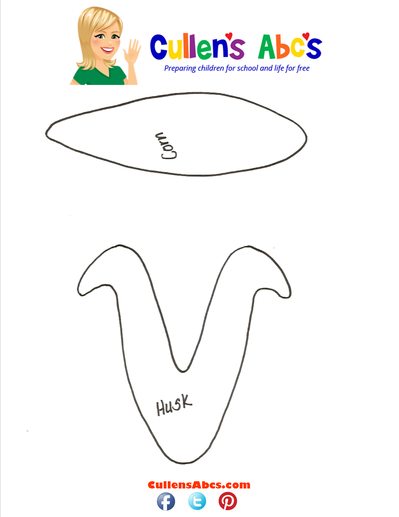 Corn Template Printable Corn Template Printable