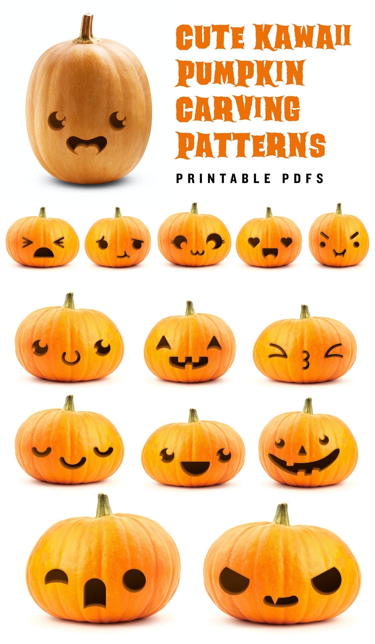 Cute Kawaii Pumpkin Carving Stencil For Halloween Simple Printable Patterns That Can Make Anyone Look Like A Pro Etsy Cute Kawaii Pumpkin Carving Stencil For Halloween Simple Printable Patterns That Can Make Anyone Look Like A Pro Etsy