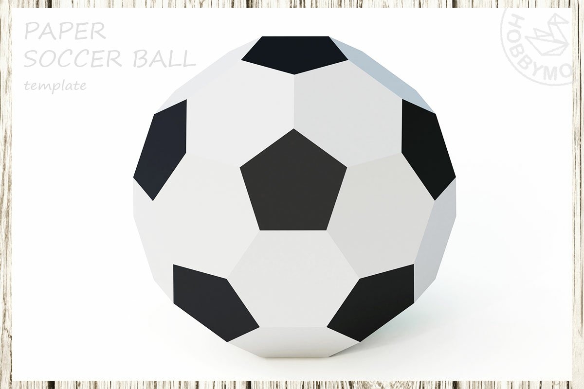 DIY Paper Soccer Ball 3D Papercraft Printable PDF DIY Paper Soccer Ball 3D Papercraft Printable PDF
