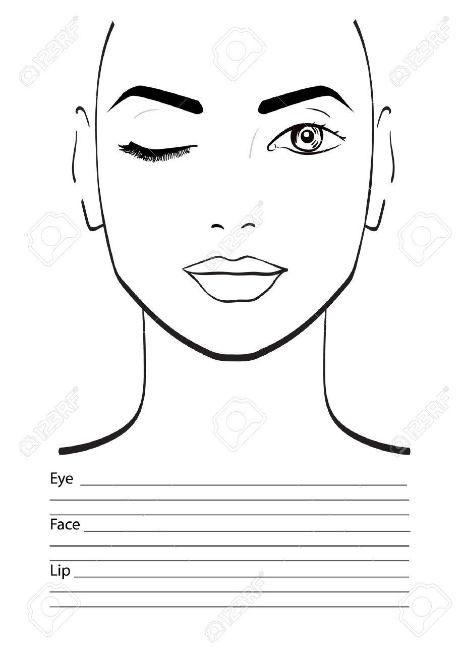 Printable Makeup Face Template Printable Makeup Face Template