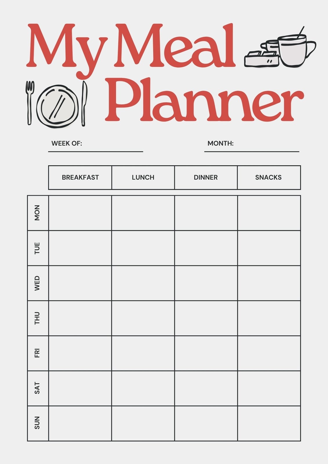 Free Printable Meal Planner Templates To Edit Online Canva Free Printable Meal Planner Templates To Edit Online Canva