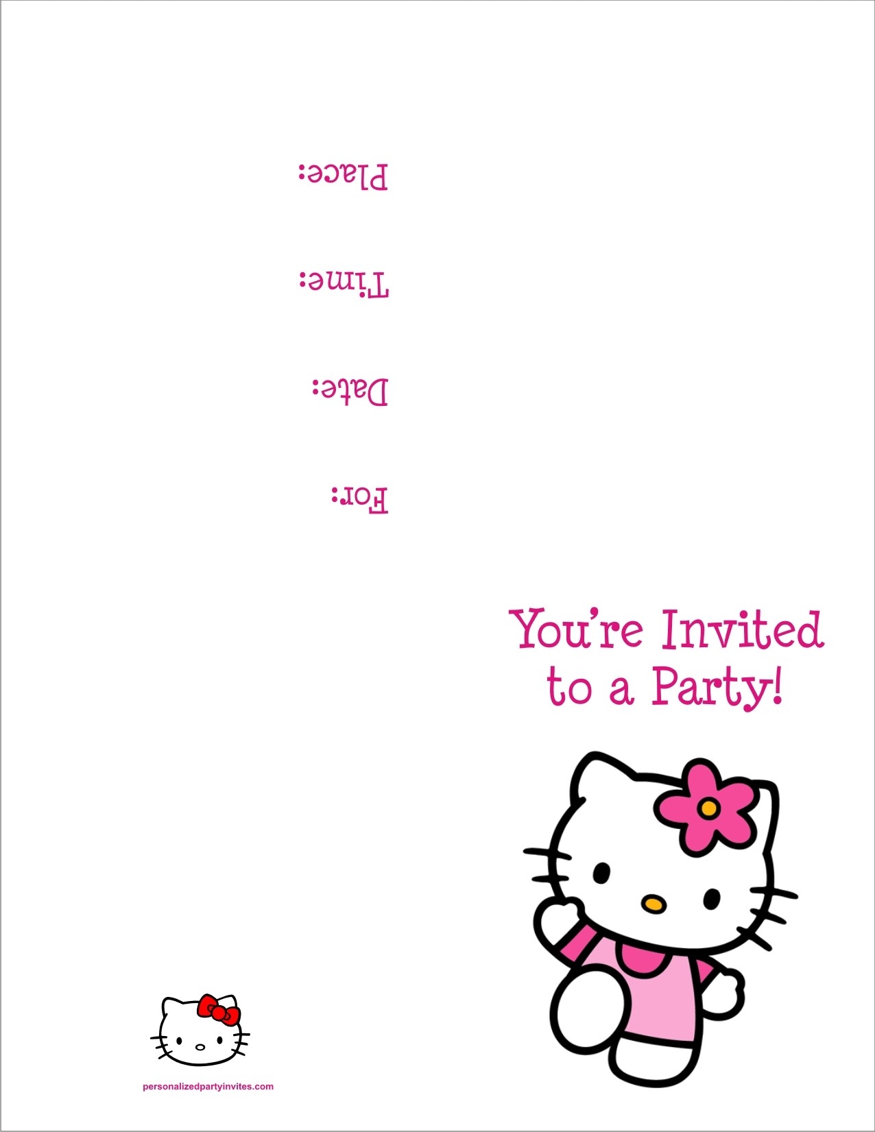 Hello Kitty FREE Printable Birthday Party Invitation Personalized Party Invites Hello Kitty FREE Printable Birthday Party Invitation Personalized Party Invites