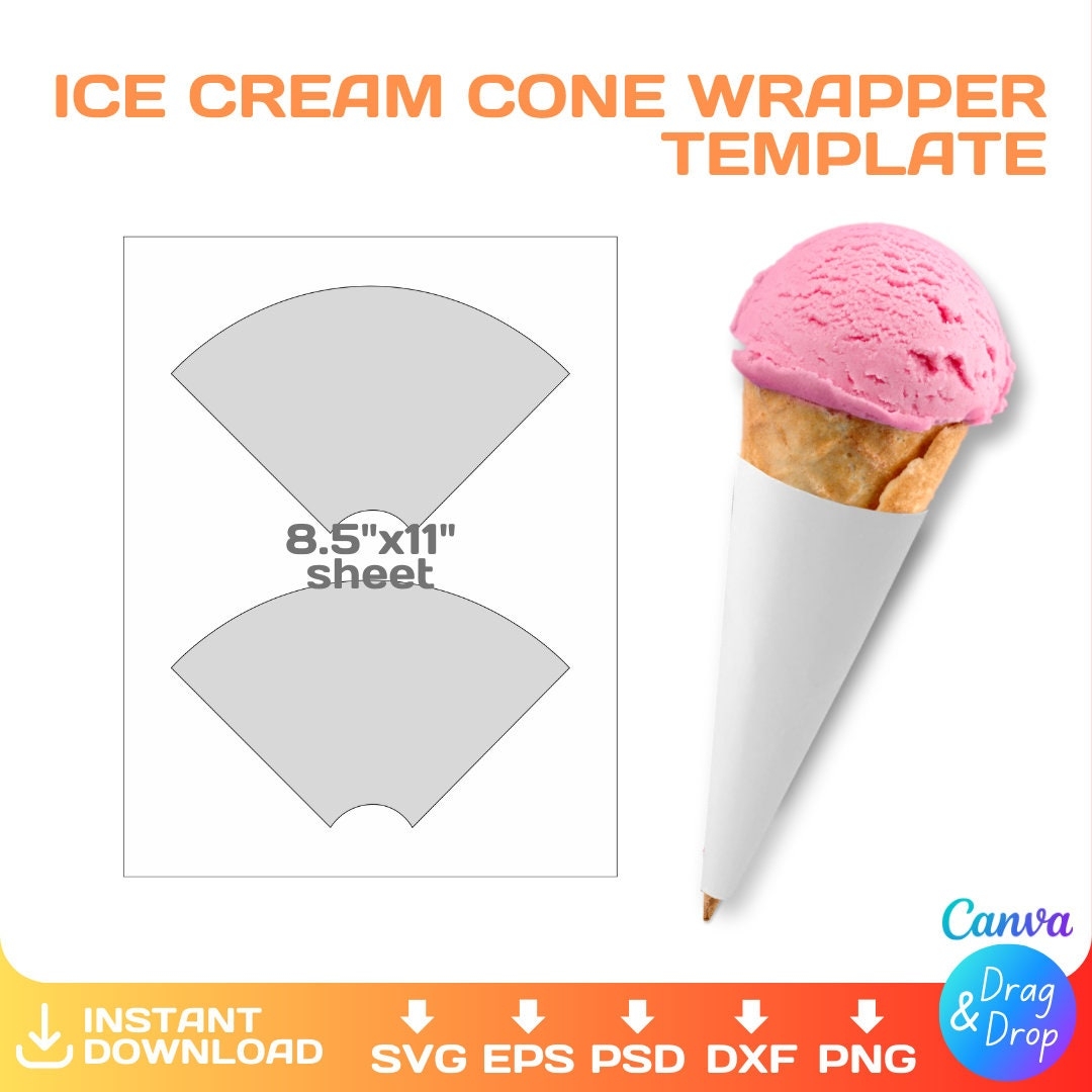 Ice Cream Cone Blank Template DIY Ice Cream Cone Wrapper Custom Party Favor Label Editable Svg Cricut Png Canva Instant Download Etsy Ice Cream Cone Blank Template DIY Ice Cream Cone Wrapper Custom Party Favor Label Editable Svg Cricut Png Canva Instant Download Etsy