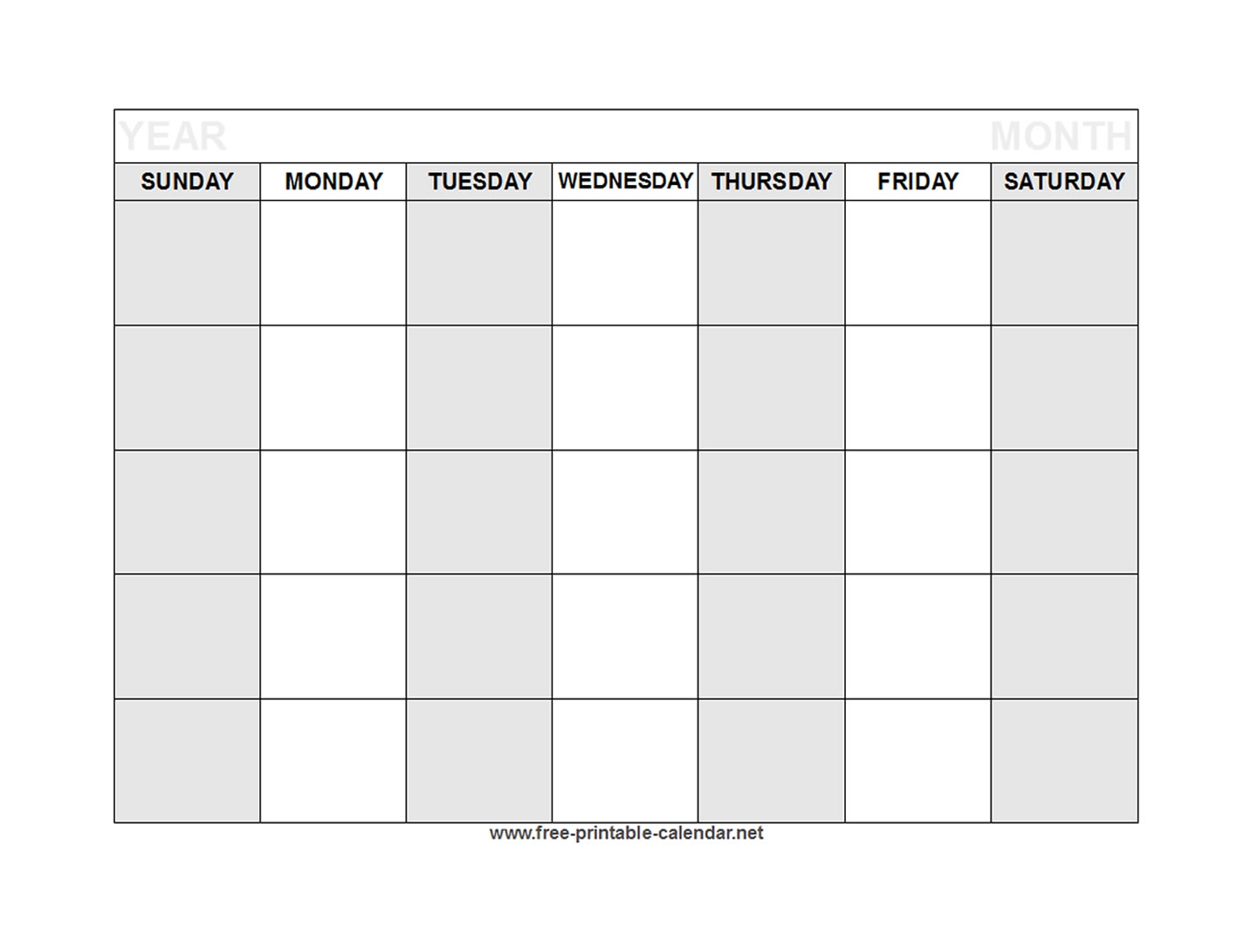Printable Blank Calendar Templates Printable Blank Calendar Templates