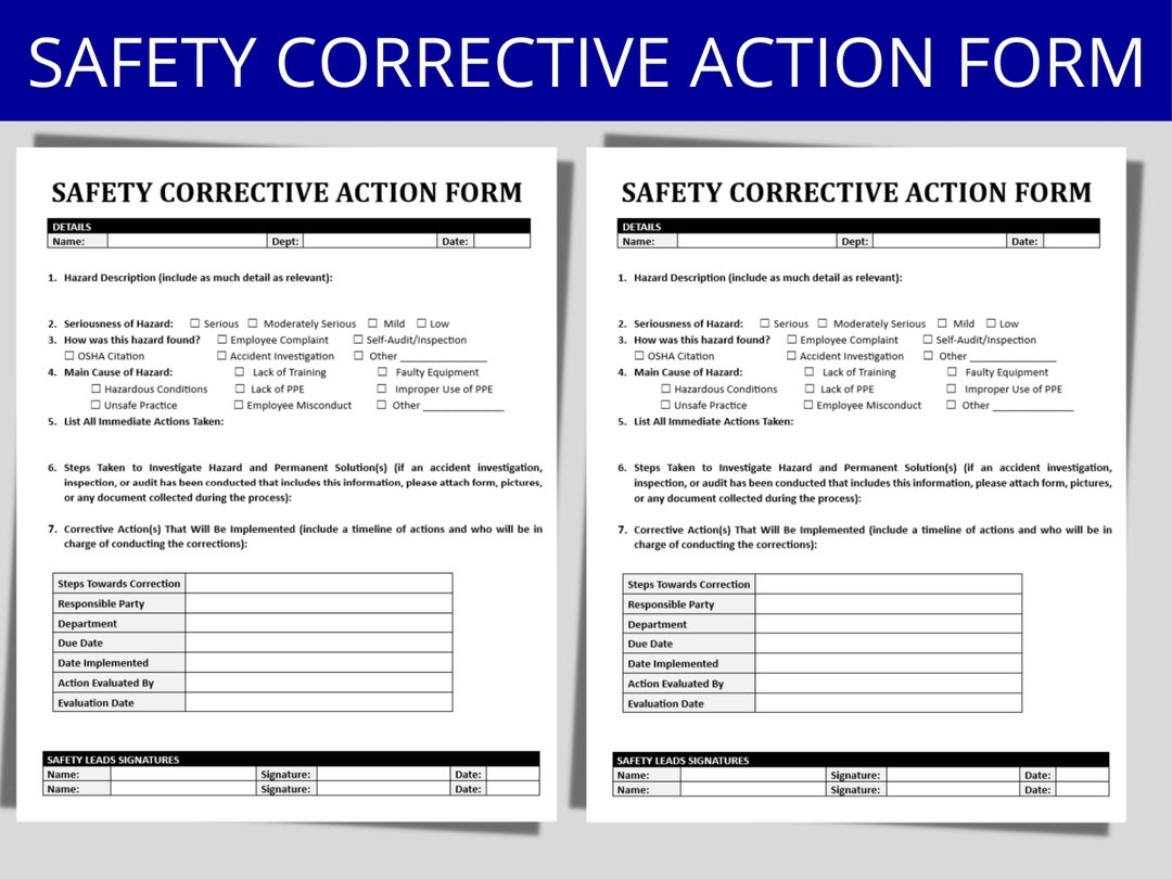Safety Corrective Action Template OSHA Standards Incident accident Report Workplace Safety Safety Policy Compliance HR Template Etsy Denmark Safety Corrective Action Template OSHA Standards Incident accident Report Workplace Safety Safety Policy Compliance HR Template Etsy Denmark