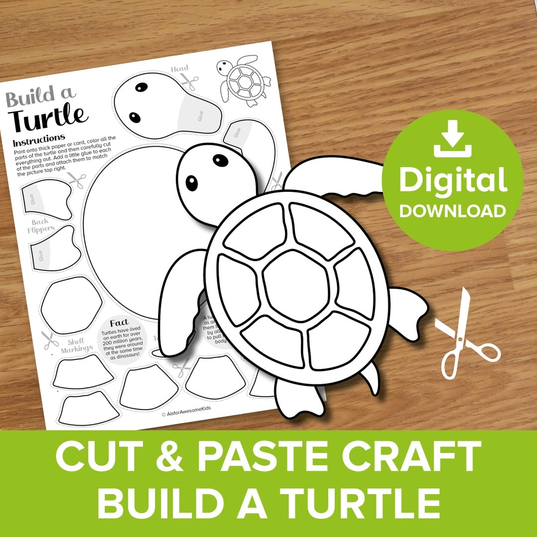 Turtle Cut Paste Craft Printable Spring Color And Build Art Kit Ocean Animals Puppet Model Underwater Sea Creatures Activity Template Etsy UK Turtle Cut Paste Craft Printable Spring Color And Build Art Kit Ocean Animals Puppet Model Underwater Sea Creatures Activity Template Etsy UK