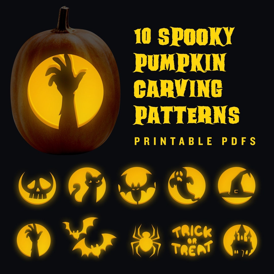 10 Printable Jack o lantern Pumpkin Carving Patterns For Halloween Etsy Canada 10 Printable Jack o lantern Pumpkin Carving Patterns For Halloween Etsy Canada