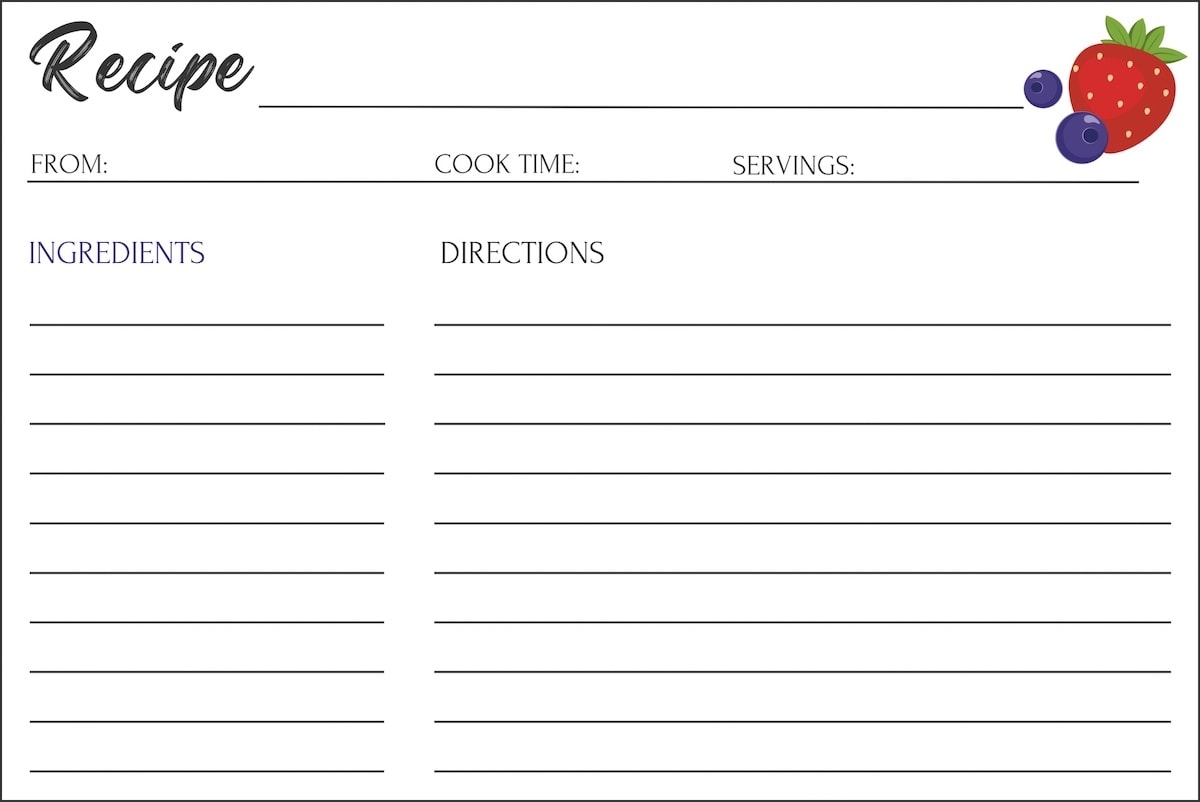 Printable Free Full Page Recipe Templates For Word Printable Free Full Page Recipe Templates For Word