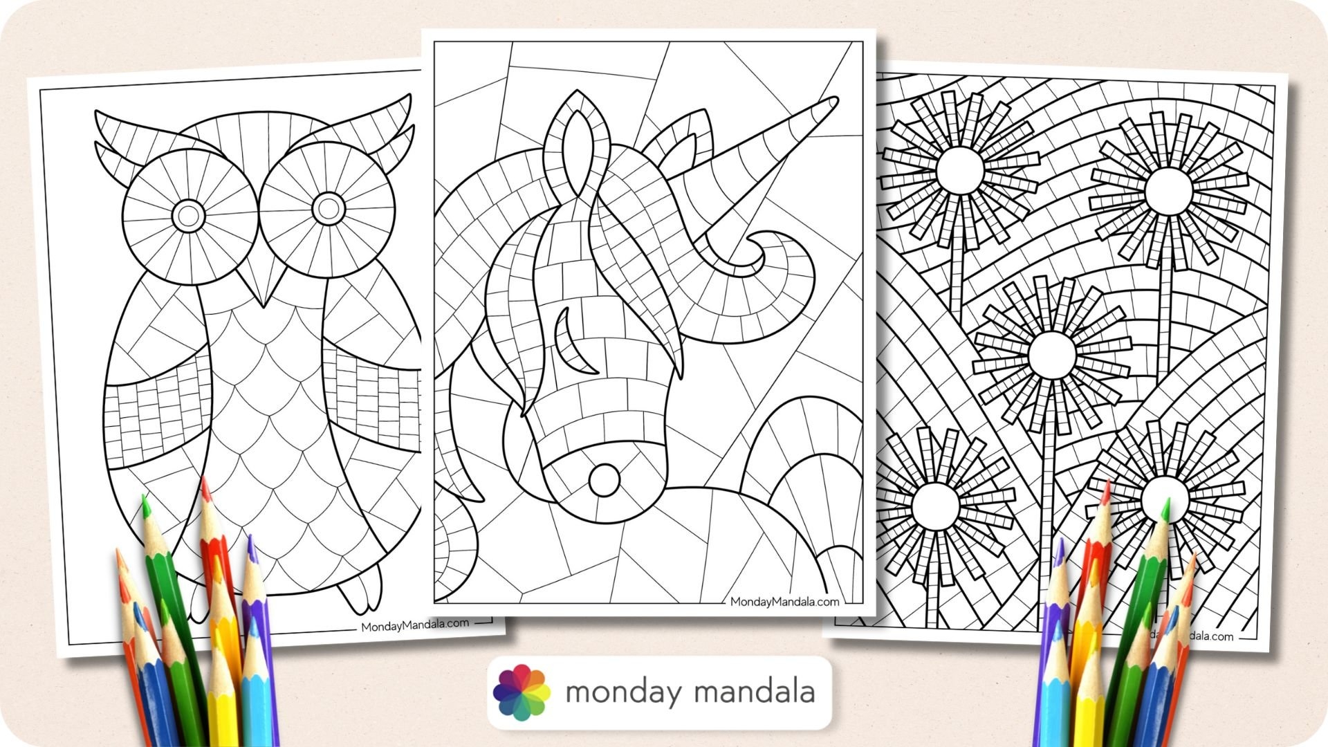 22 Mosaic Coloring Pages Free PDF Printables 22 Mosaic Coloring Pages Free PDF Printables