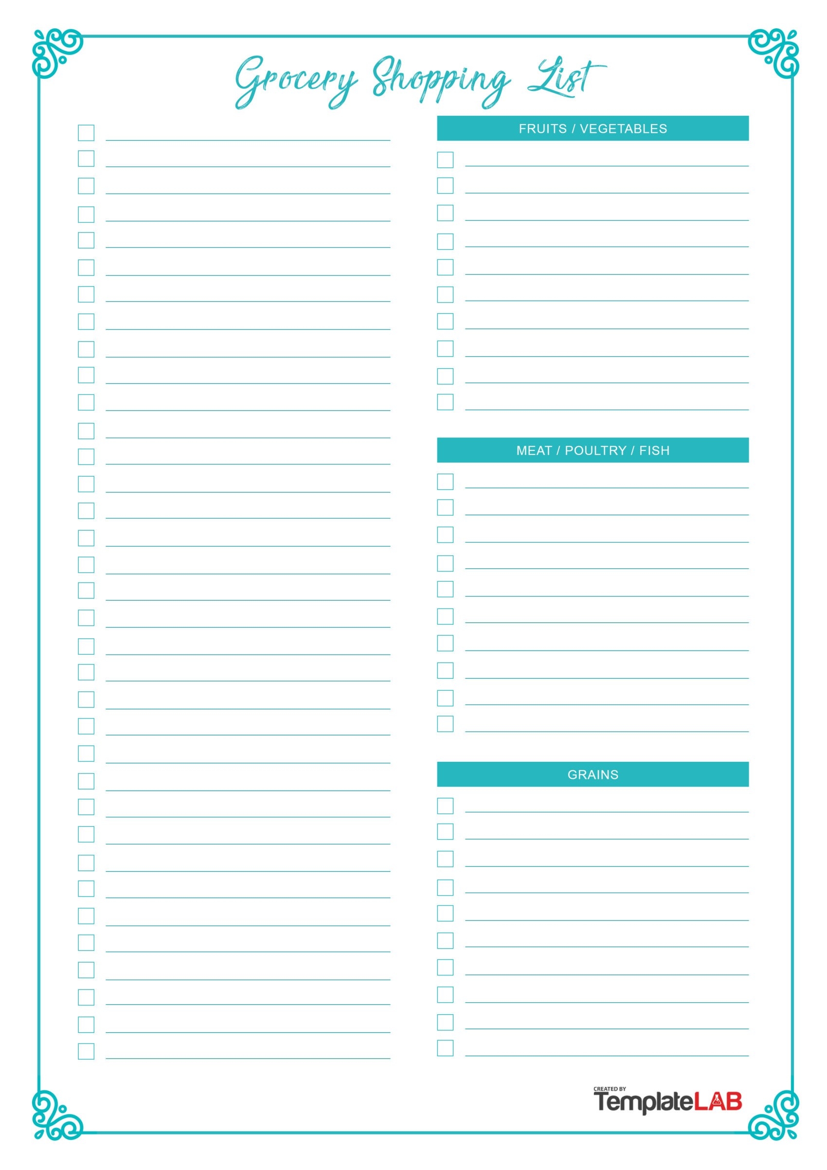Printable Blank Shopping List Template Printable Blank Shopping List Template