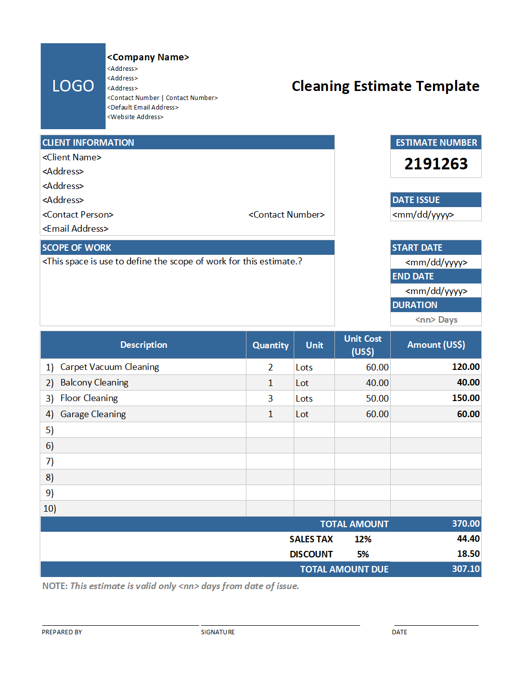 28 Free Estimate Template Forms Construction Repair Cleaning 28 Free Estimate Template Forms Construction Repair Cleaning