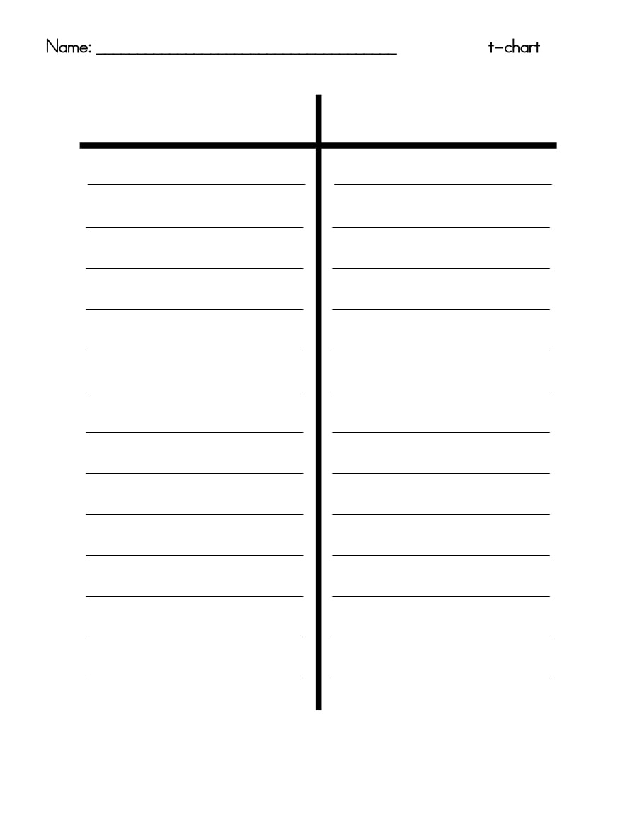 30 Printable T Chart Templates U0026 Examples TemplateArchive 30 Printable T Chart Templates U0026 Examples TemplateArchive