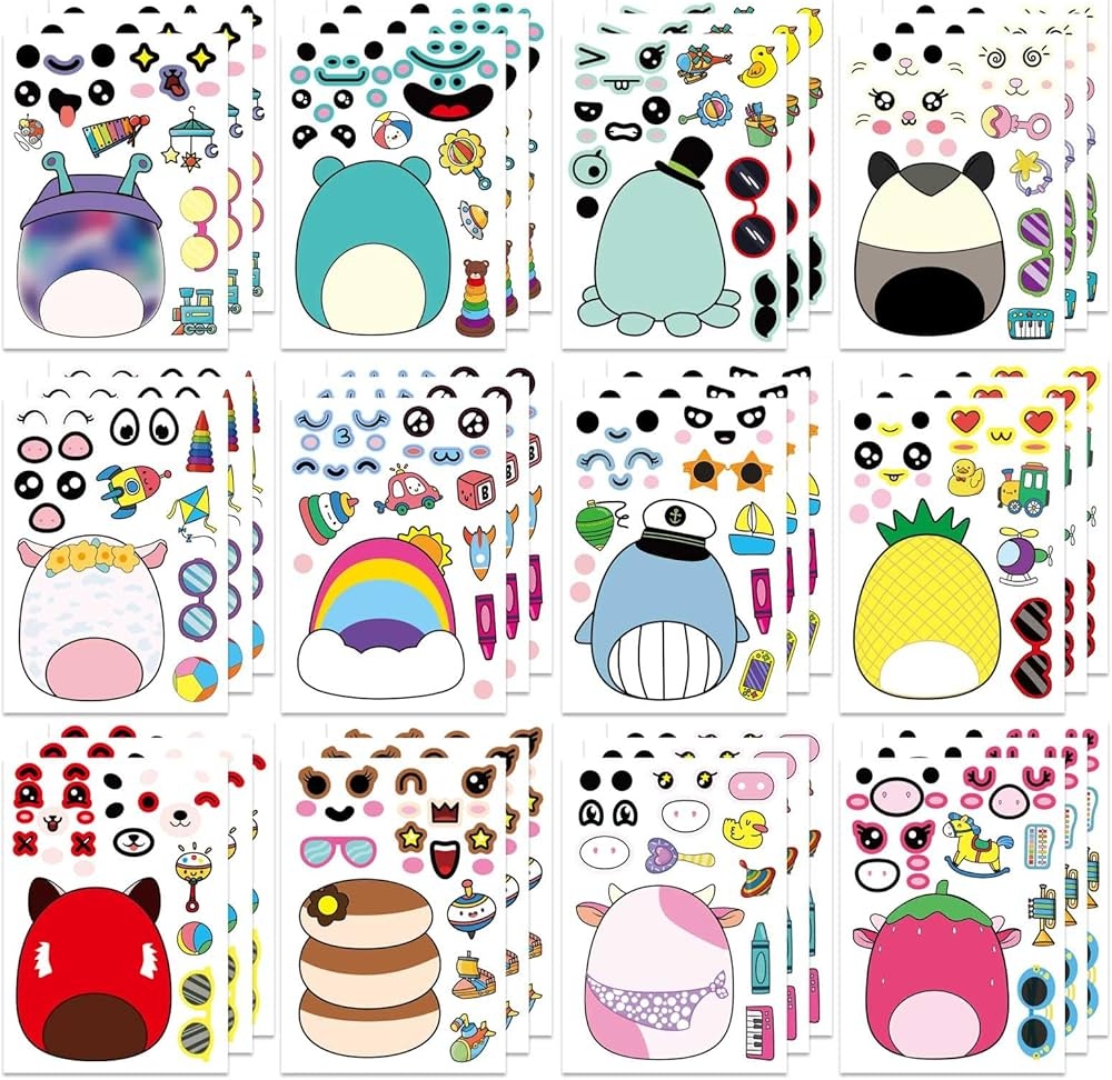 36 Sheets Cartoon Make A Face Stickers For Kids Birthday Party Favors Party Supplies Mixed And Matched With 12 Designs Fantasy Characters Make Your Own Stickers Gifts Reward Buy Online At 36 Sheets Cartoon Make A Face Stickers For Kids Birthday Party Favors Party Supplies Mixed And Matched With 12 Designs Fantasy Characters Make Your Own Stickers Gifts Reward Buy Online At