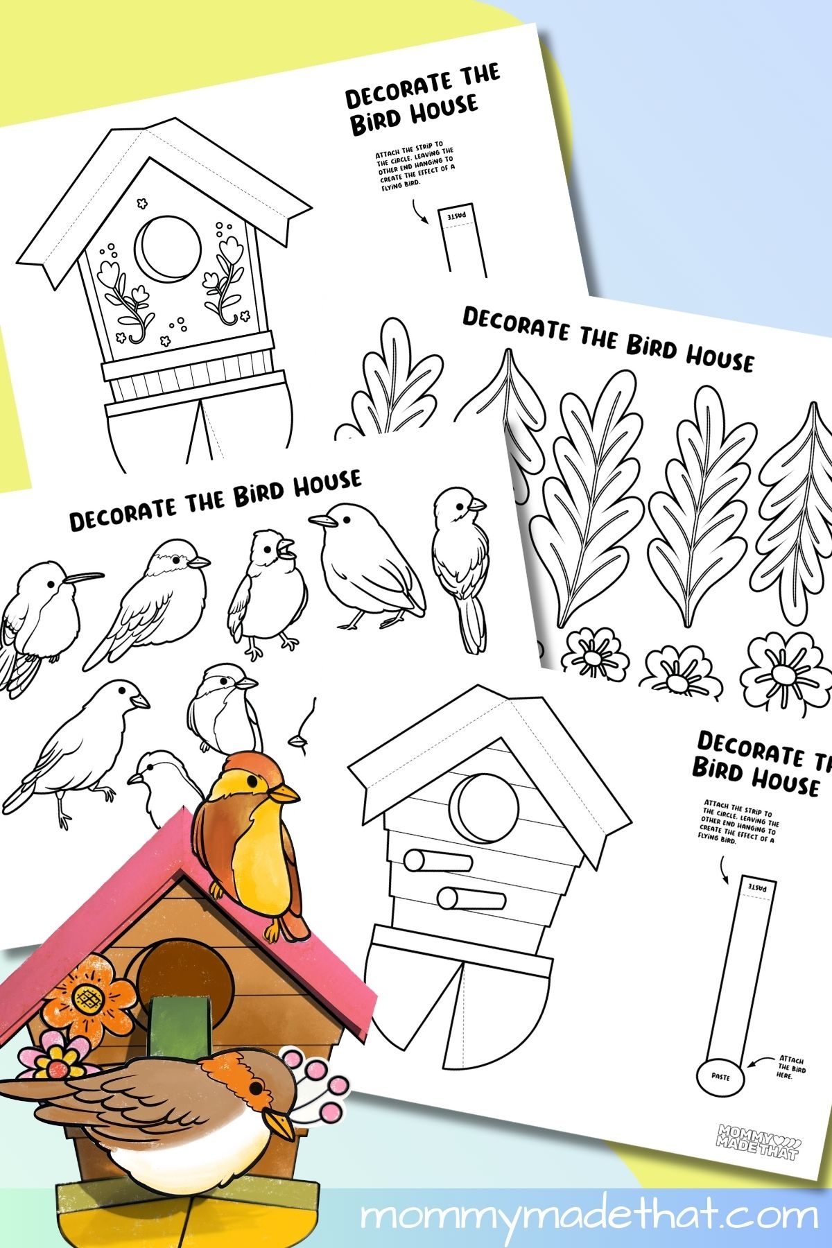 3D Bird House Craft Free Printable Template 3D Bird House Craft Free Printable Template