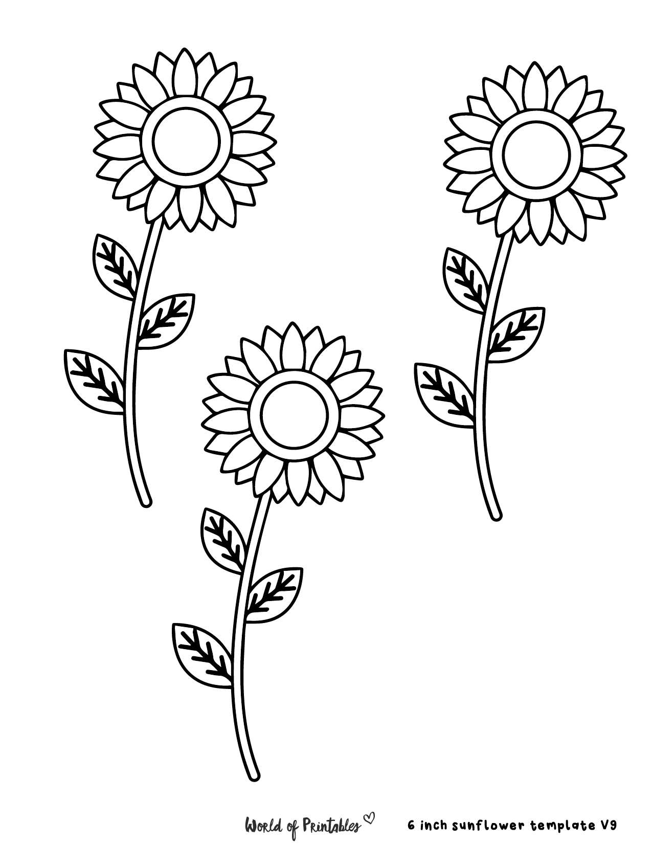 Printable Sunflower Template Printable Sunflower Template