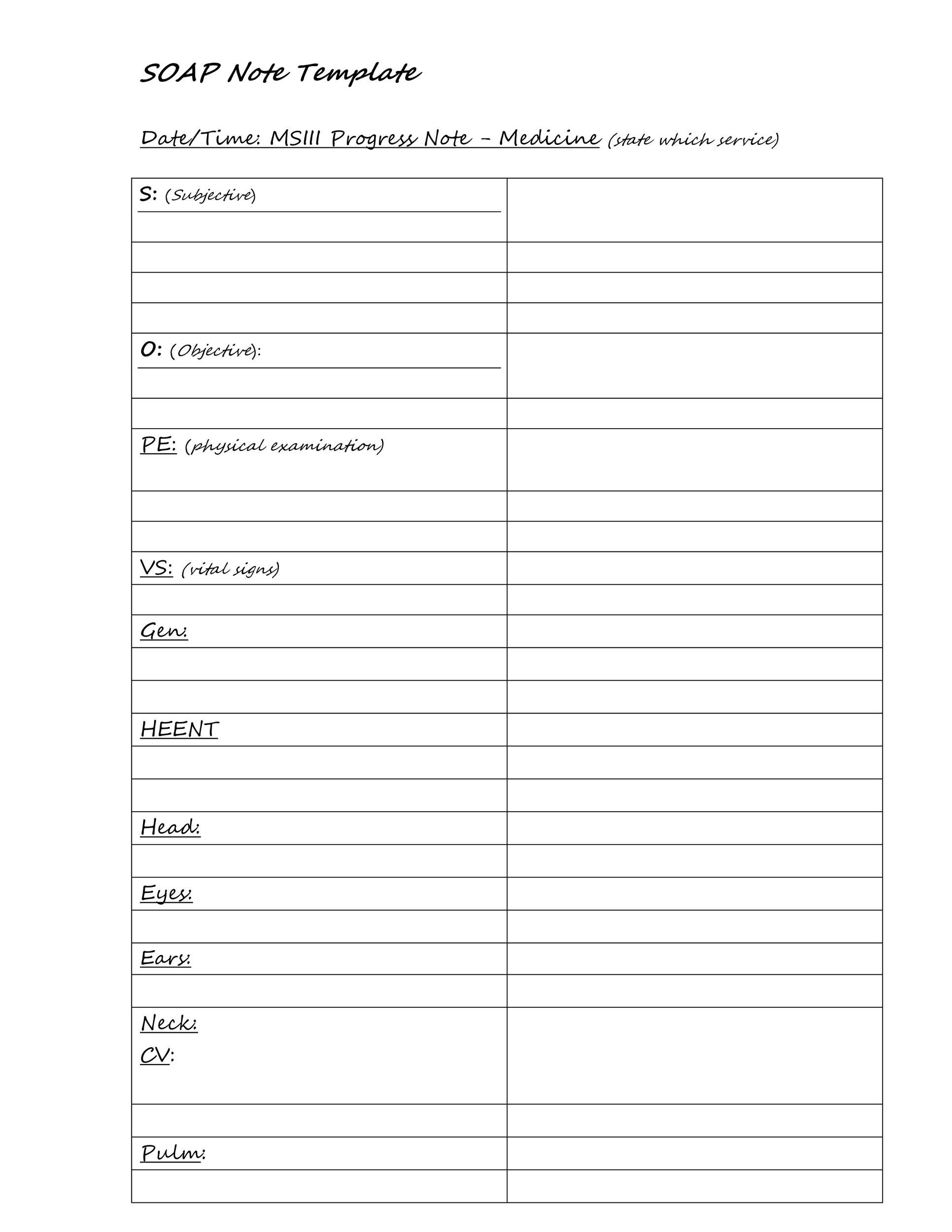 40 Fantastic SOAP Note Examples Templates TemplateLab 40 Fantastic SOAP Note Examples Templates TemplateLab