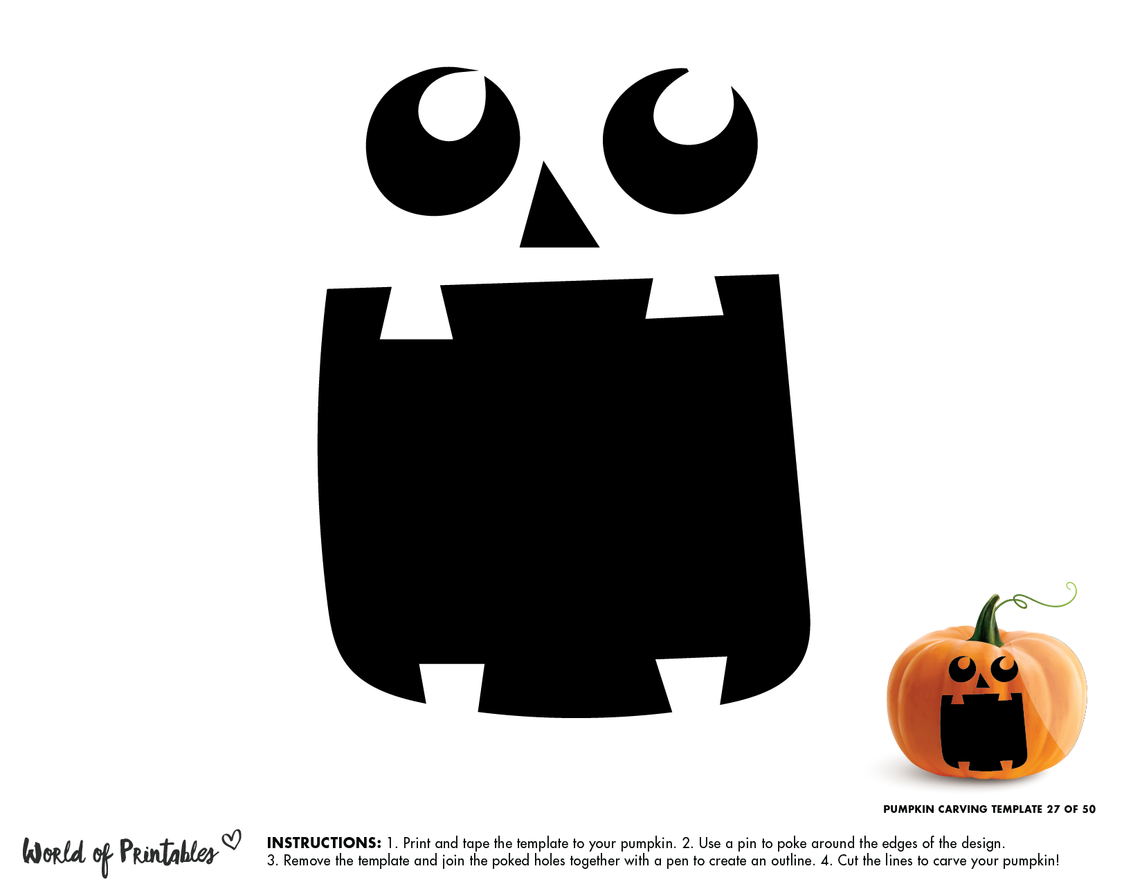 Pumpkin Face Template Printable