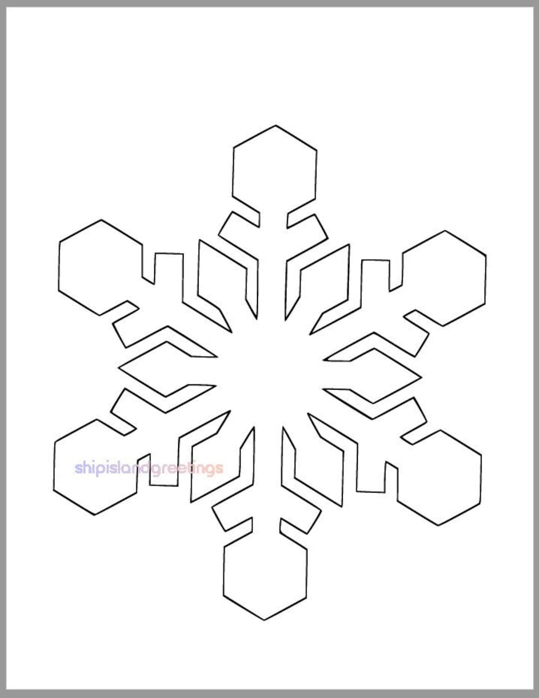 Printable Outline Snowflake Template Printable Outline Snowflake Template