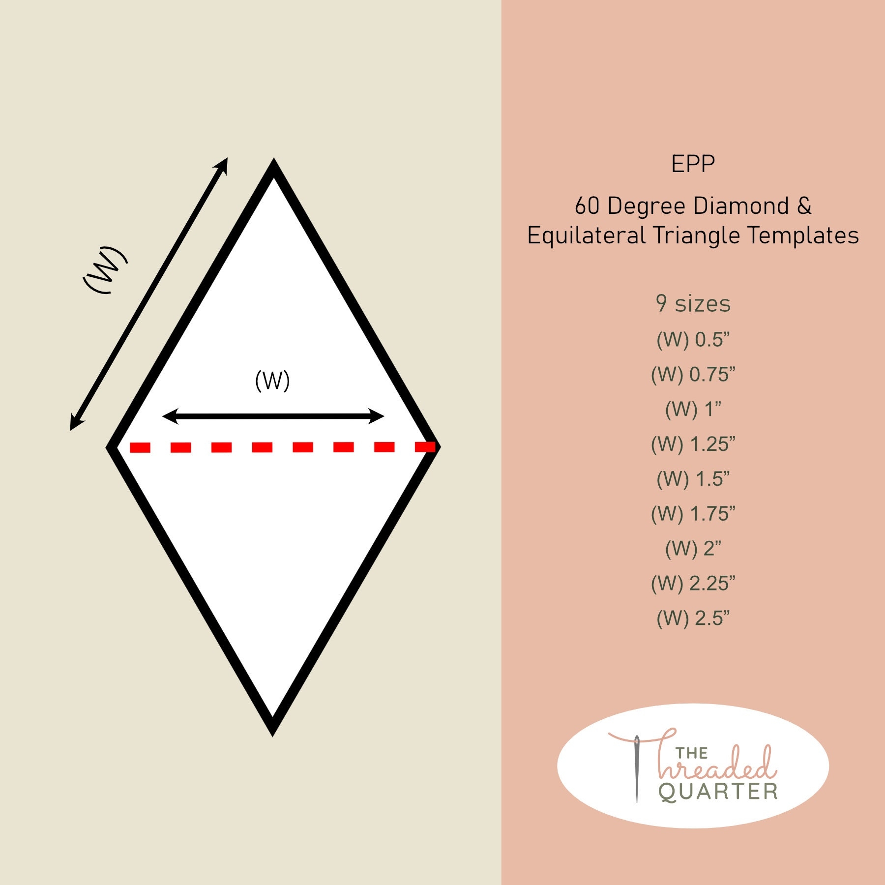9 Sizes Printable 60 Degree Diamond And Equilateral Triangle EPP Templates PDF Instant Download Etsy 9 Sizes Printable 60 Degree Diamond And Equilateral Triangle EPP Templates PDF Instant Download Etsy