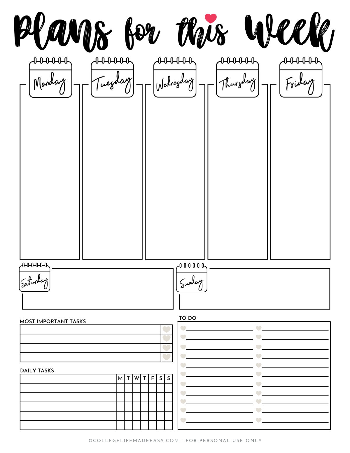 A Cute Printable Weekly Planner To Help You Tackle Life A Cute Printable Weekly Planner To Help You Tackle Life