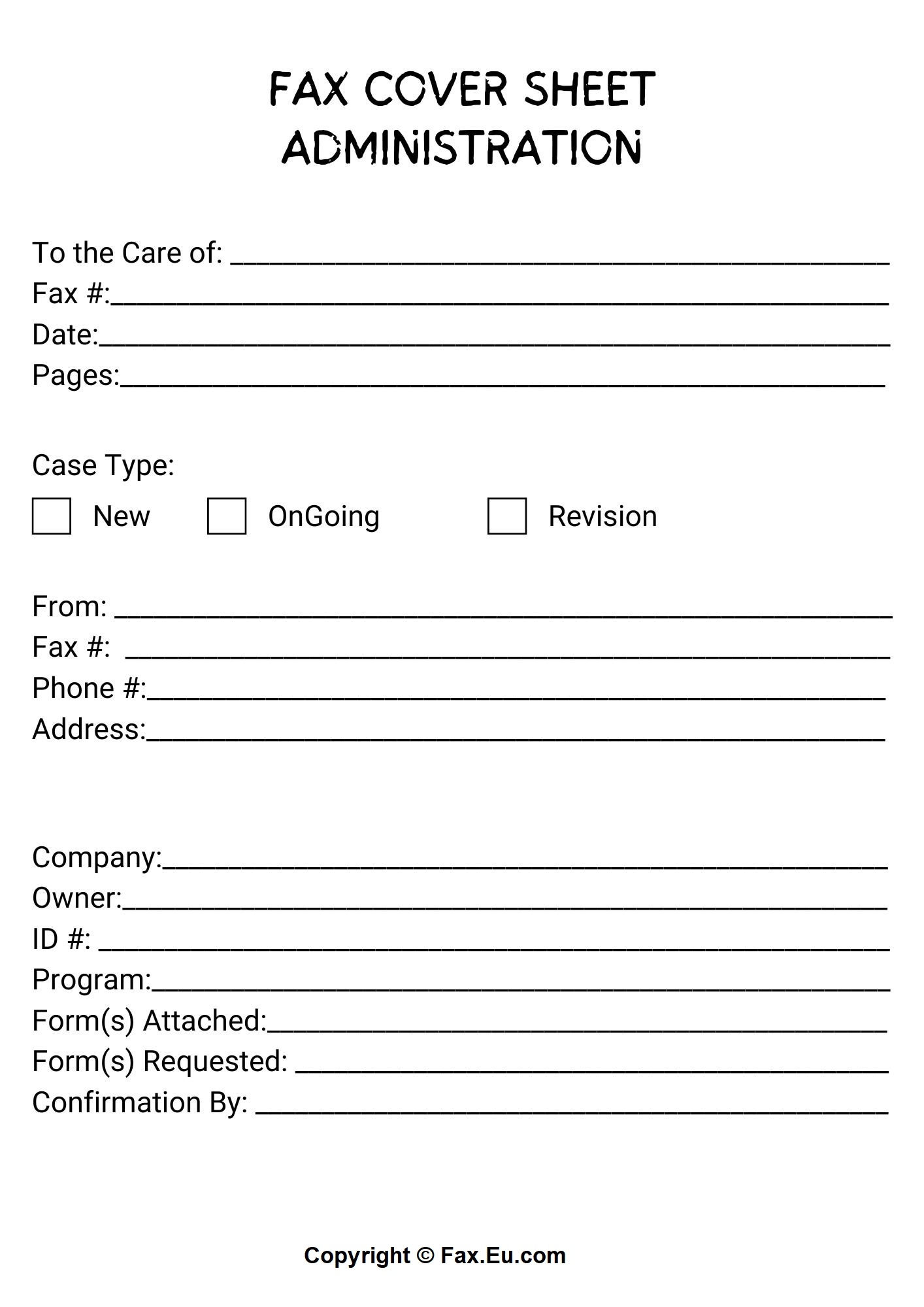 Administration Fax Cover Sheet Printable And Editable Free Fax Cover Sheet Templates