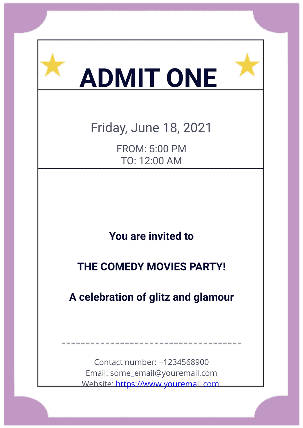 Admit One Ticket Template PDF Templates Jotform Worksheets Library Admit One Ticket Template PDF Templates Jotform Worksheets Library