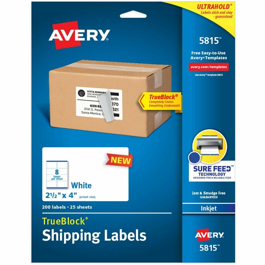 Avery Avery Printable Shipping Labels 2 5 X 4 200 Labels 5815 Zerbee Avery Avery Printable Shipping Labels 2 5 X 4 200 Labels 5815 Zerbee