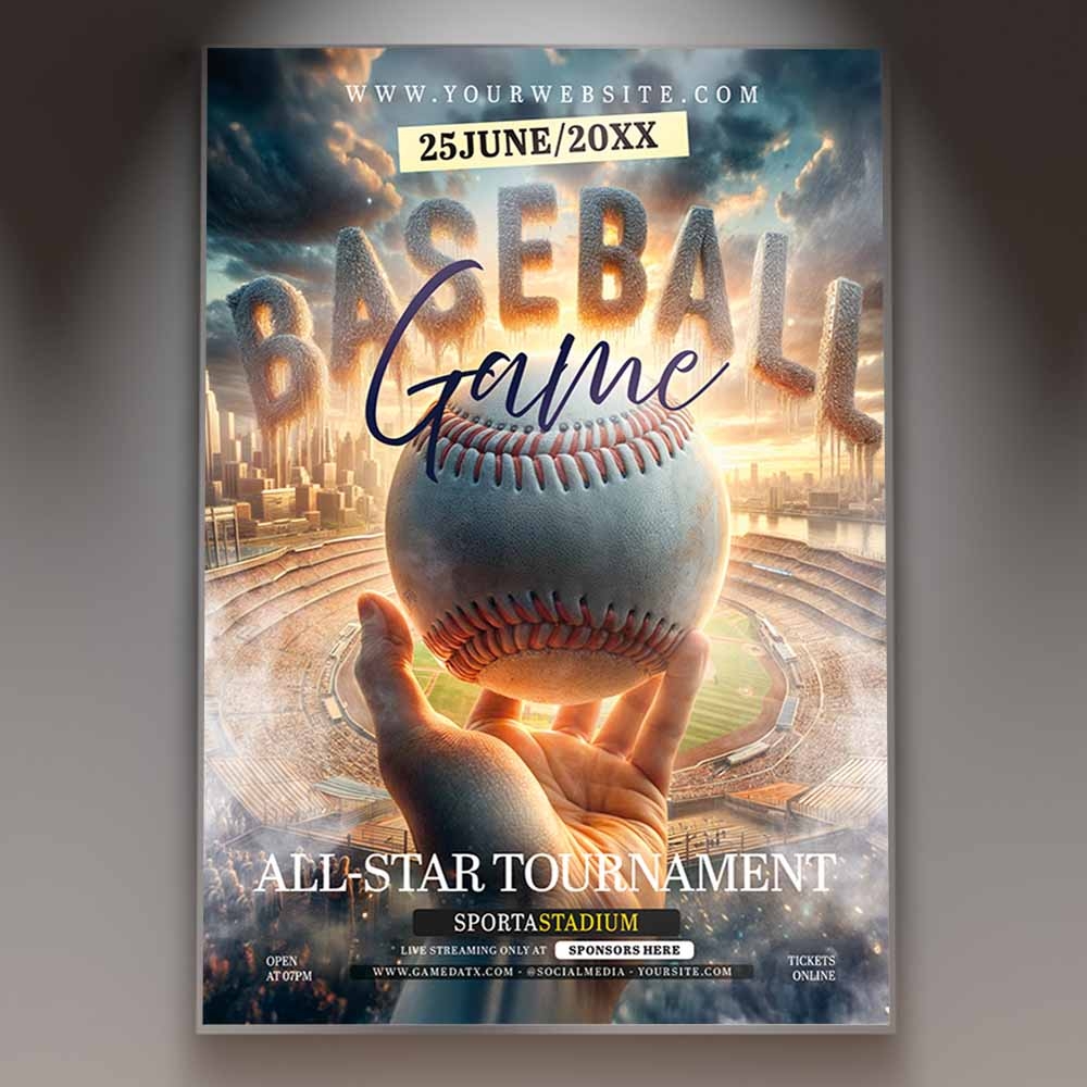 Baseball Game 2025 Card Printable PSD Template PSDmarket Baseball Game 2025 Card Printable PSD Template PSDmarket