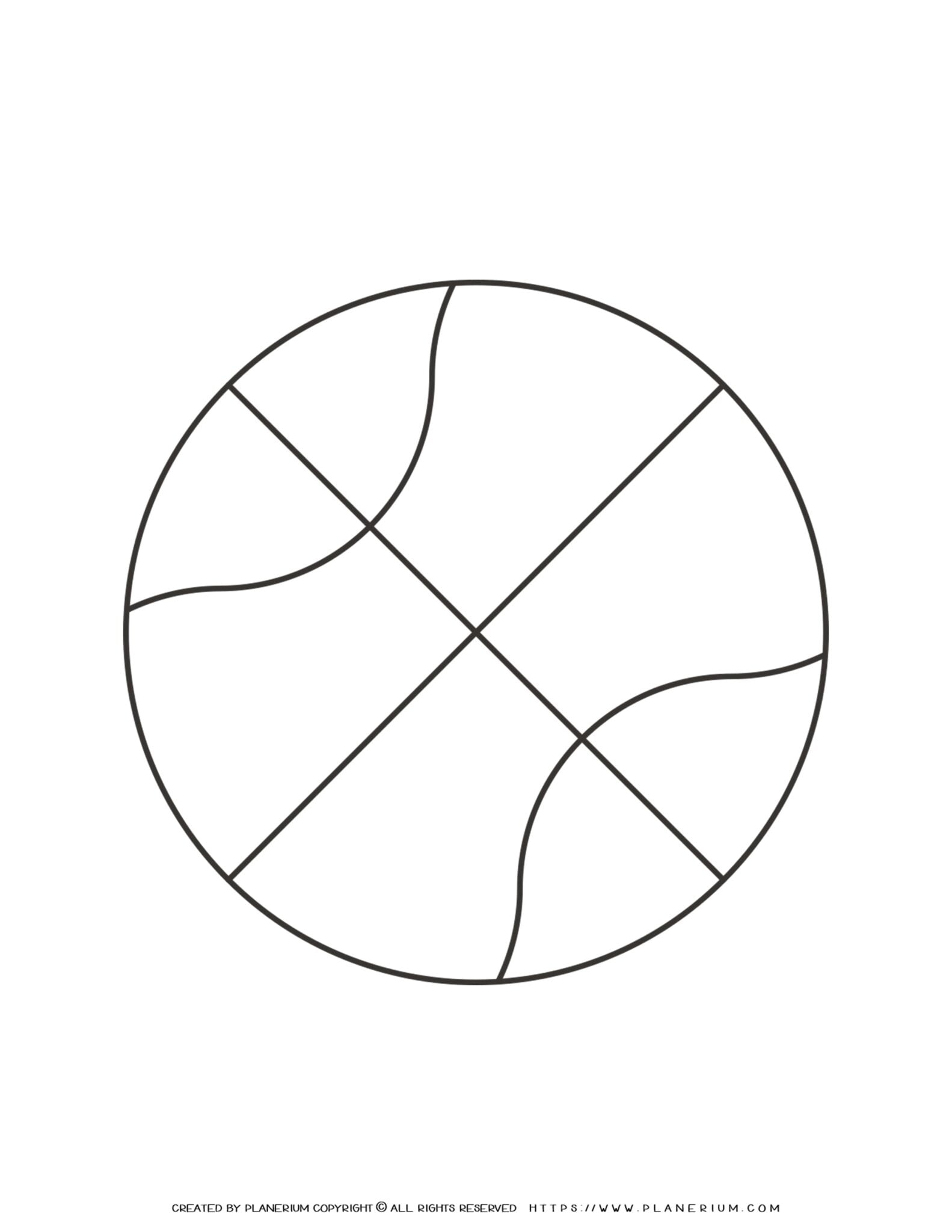 Basketball Outline Coloring Page Basketball Outline Coloring Page