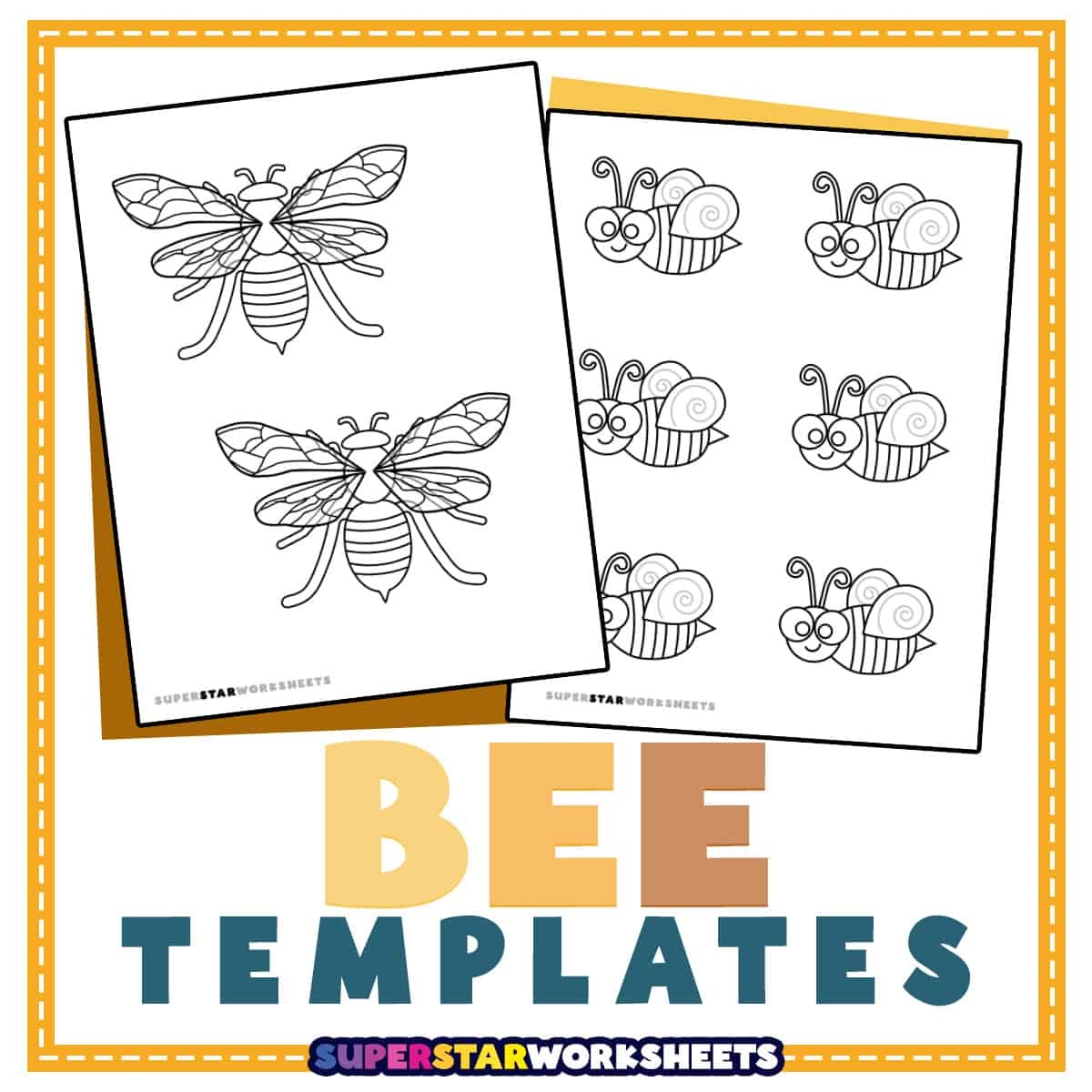 Bee Template Superstar Worksheets Bee Template Superstar Worksheets