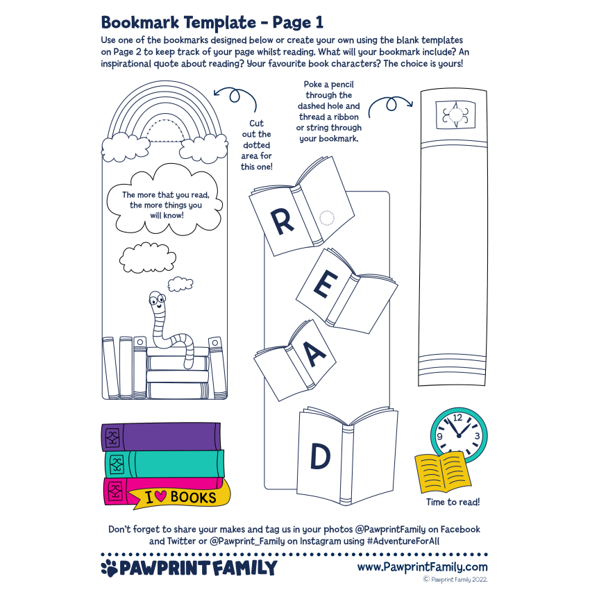 Bookmark Template Printable Bookmark Template Printable