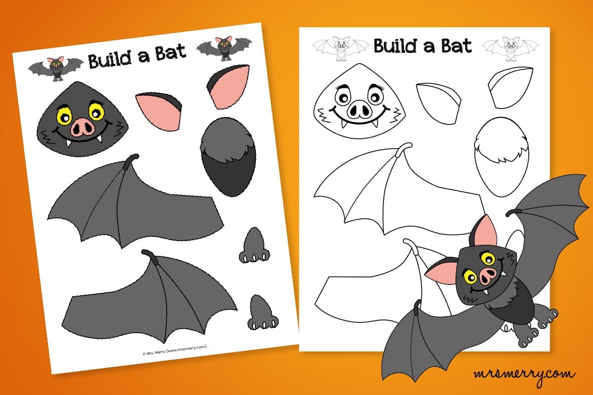 Build A Bat Printable Free Templates Mrs Merry Build A Bat Printable Free Templates Mrs Merry