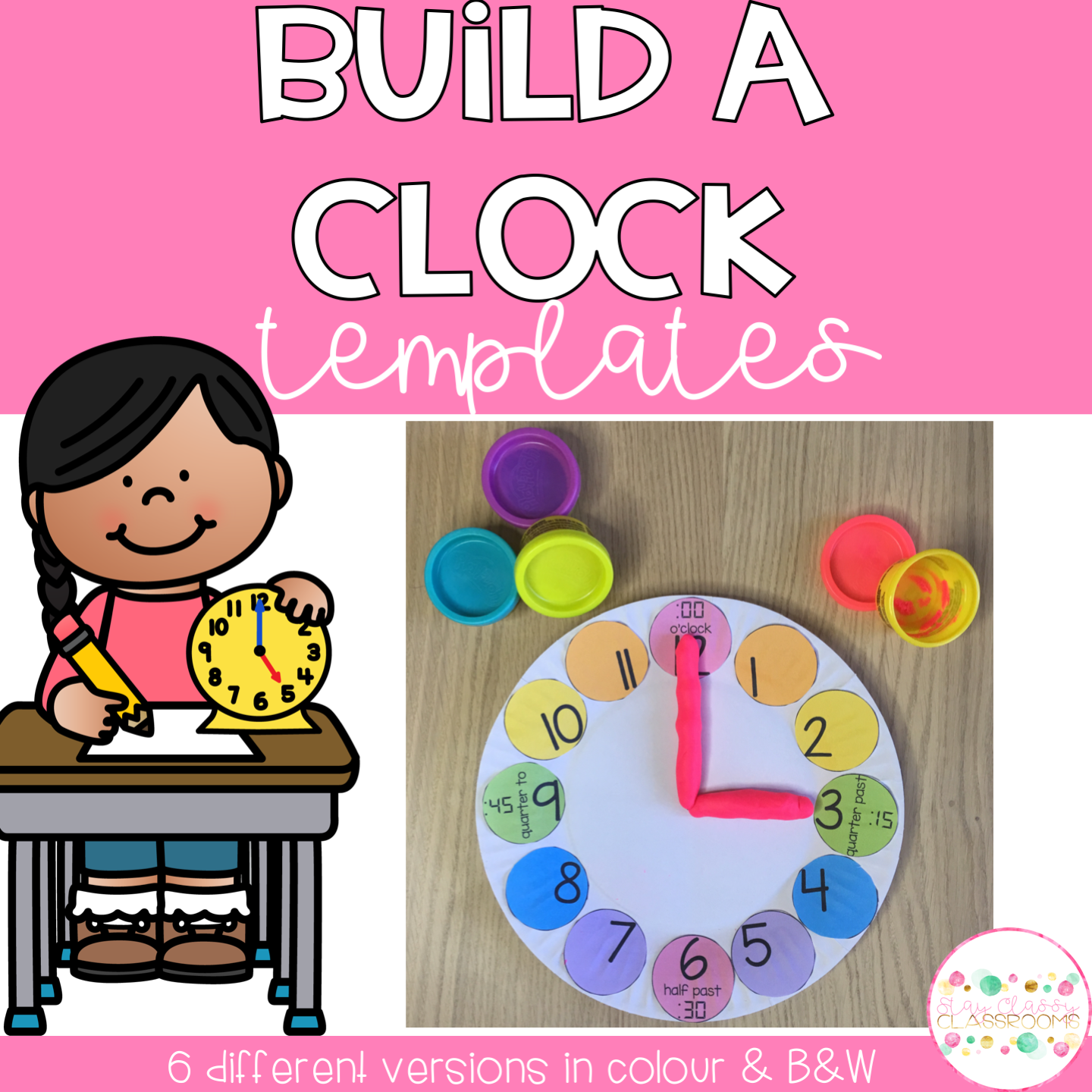 Build A Clock Templates Stay Classy Classrooms Build A Clock Templates Stay Classy Classrooms