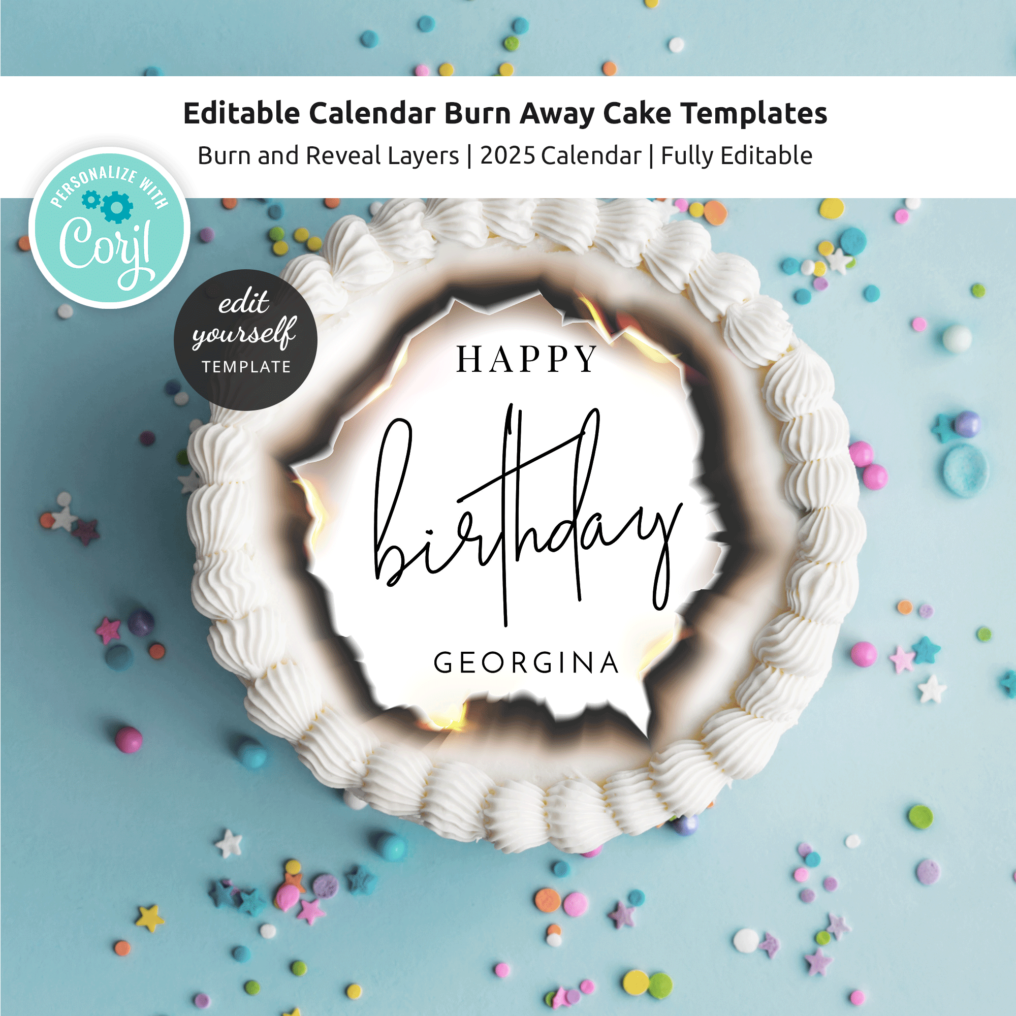 Calendar Cake Design Template Customizable Burn Away Cake Calendar Cake Design Template Customizable Burn Away Cake
