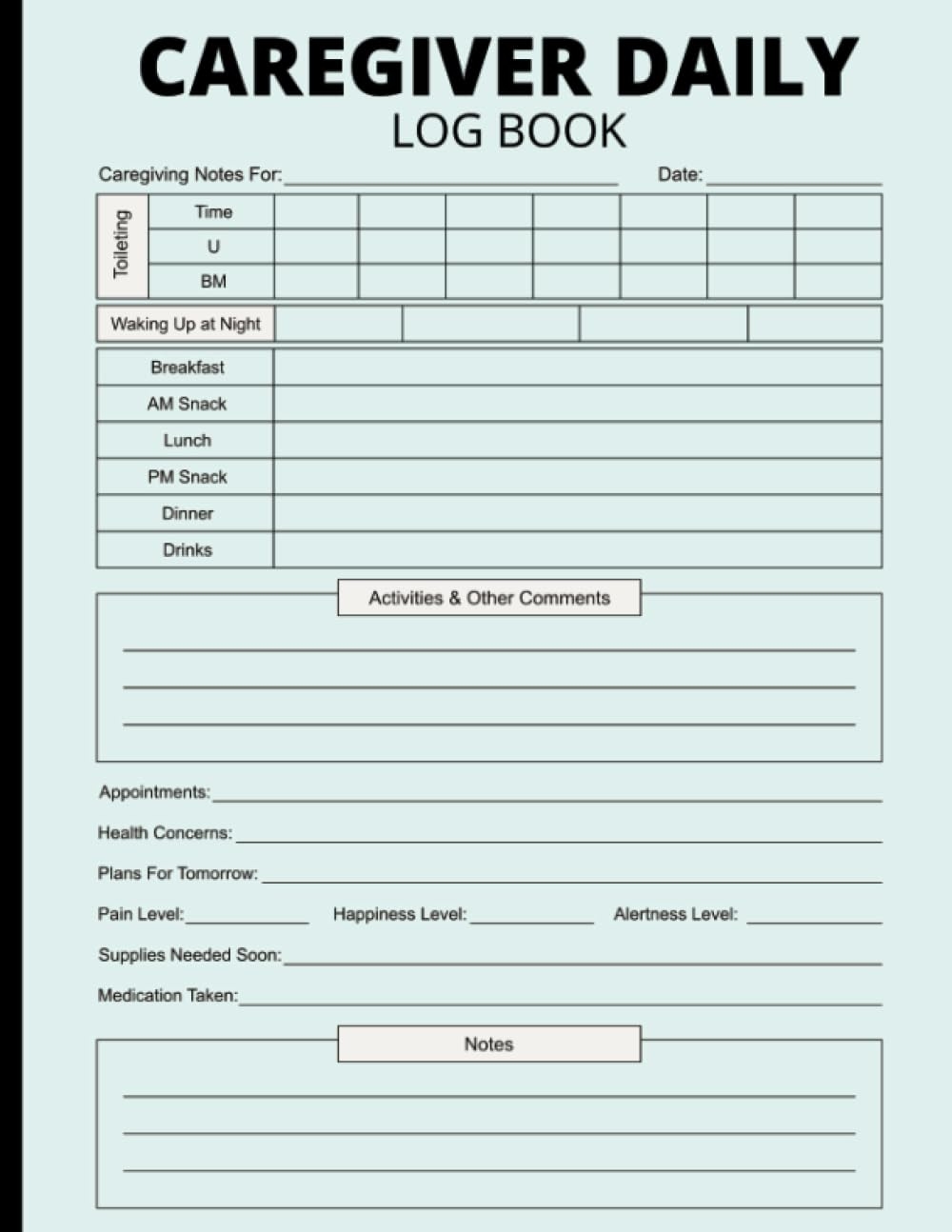 Free Printable Caregiver Daily Checklist Template Free Printable Caregiver Daily Checklist Template