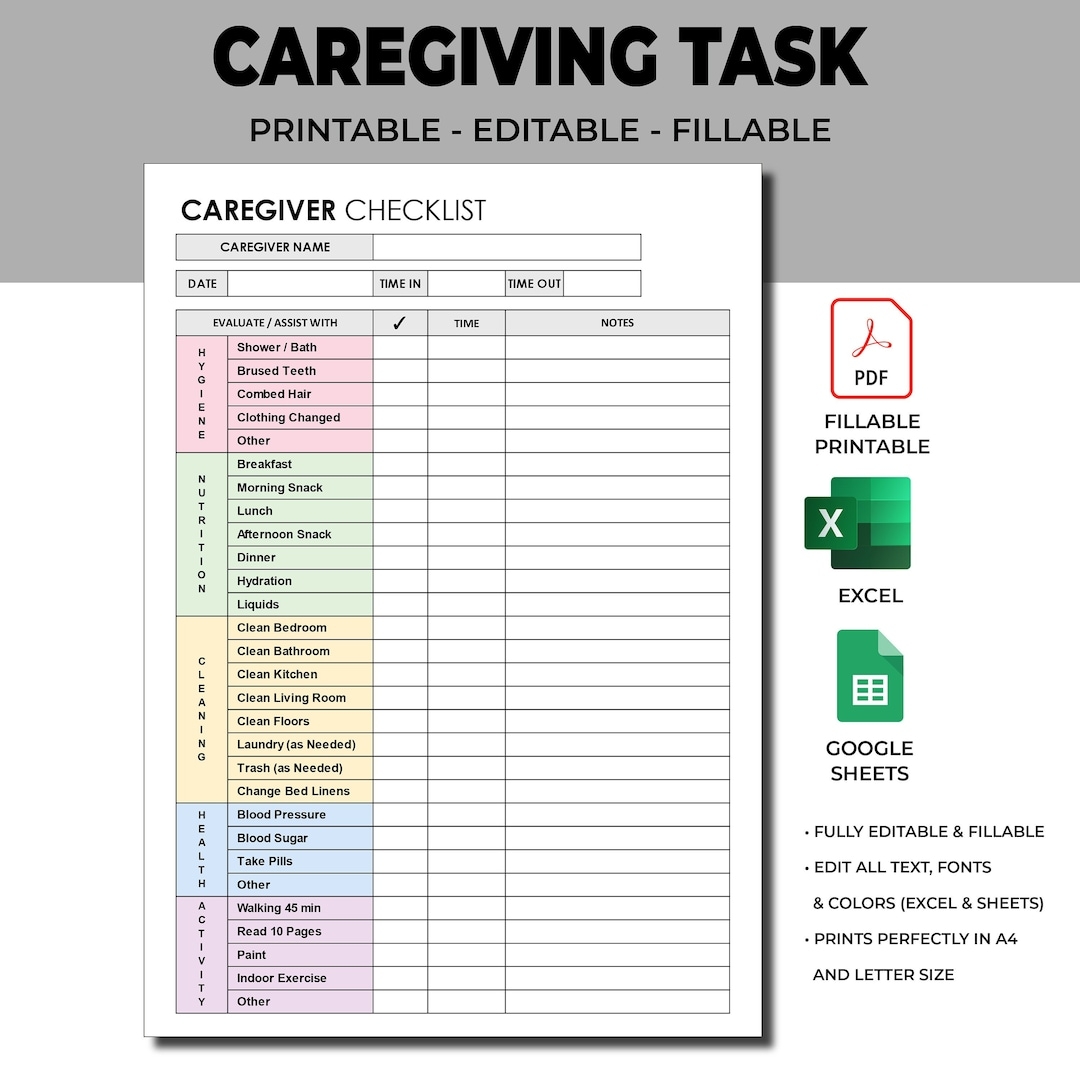 Caregiver Daily Tasks Log Caregiver Time Worked Elderly Care Caregiving Checklist Fillable U0026 Printable PDF Excel Template Google Sheets Etsy Caregiver Daily Tasks Log Caregiver Time Worked Elderly Care Caregiving Checklist Fillable U0026 Printable PDF Excel Template Google Sheets Etsy