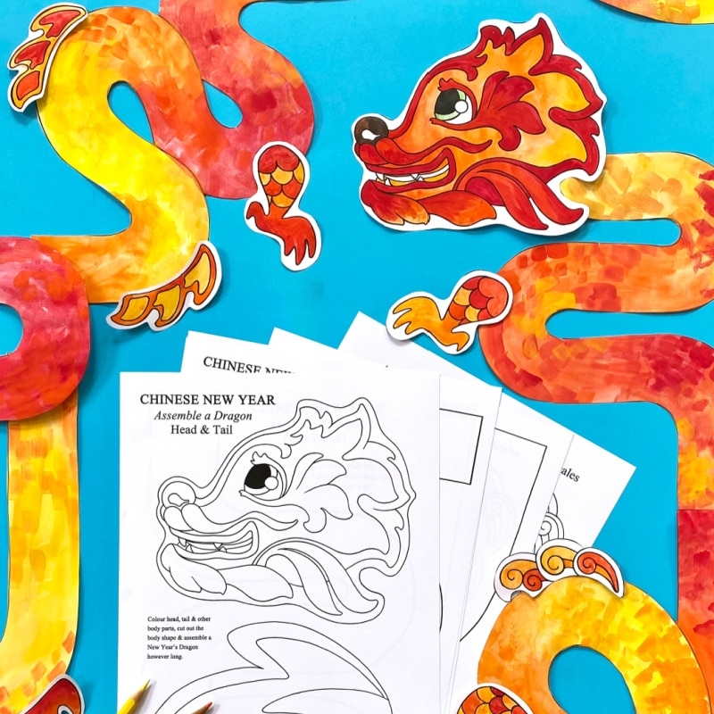 Chinese New Year Dragon Craft Printable RedTedArt Resources Chinese New Year Dragon Craft Printable RedTedArt Resources
