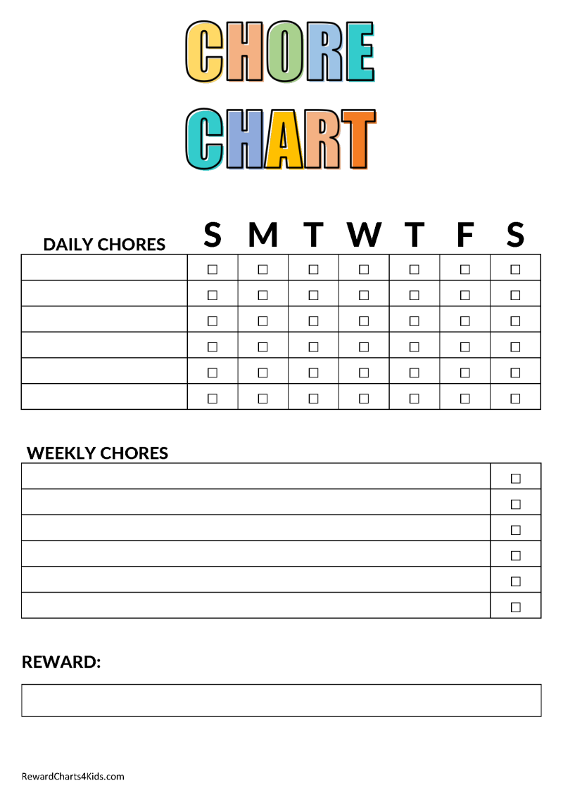Chore Chart Template Chore Chart Template