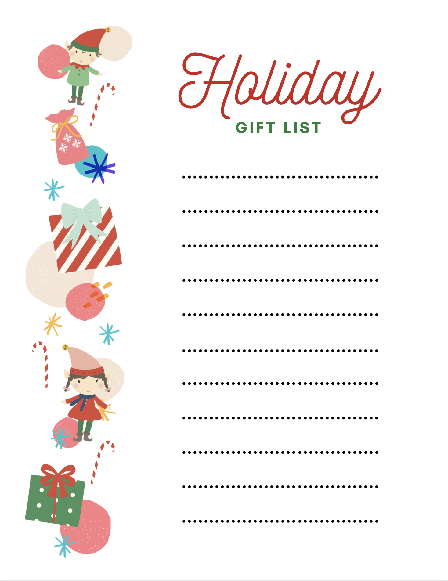 Free Printable Christmas List Template Free Printable Christmas List Template