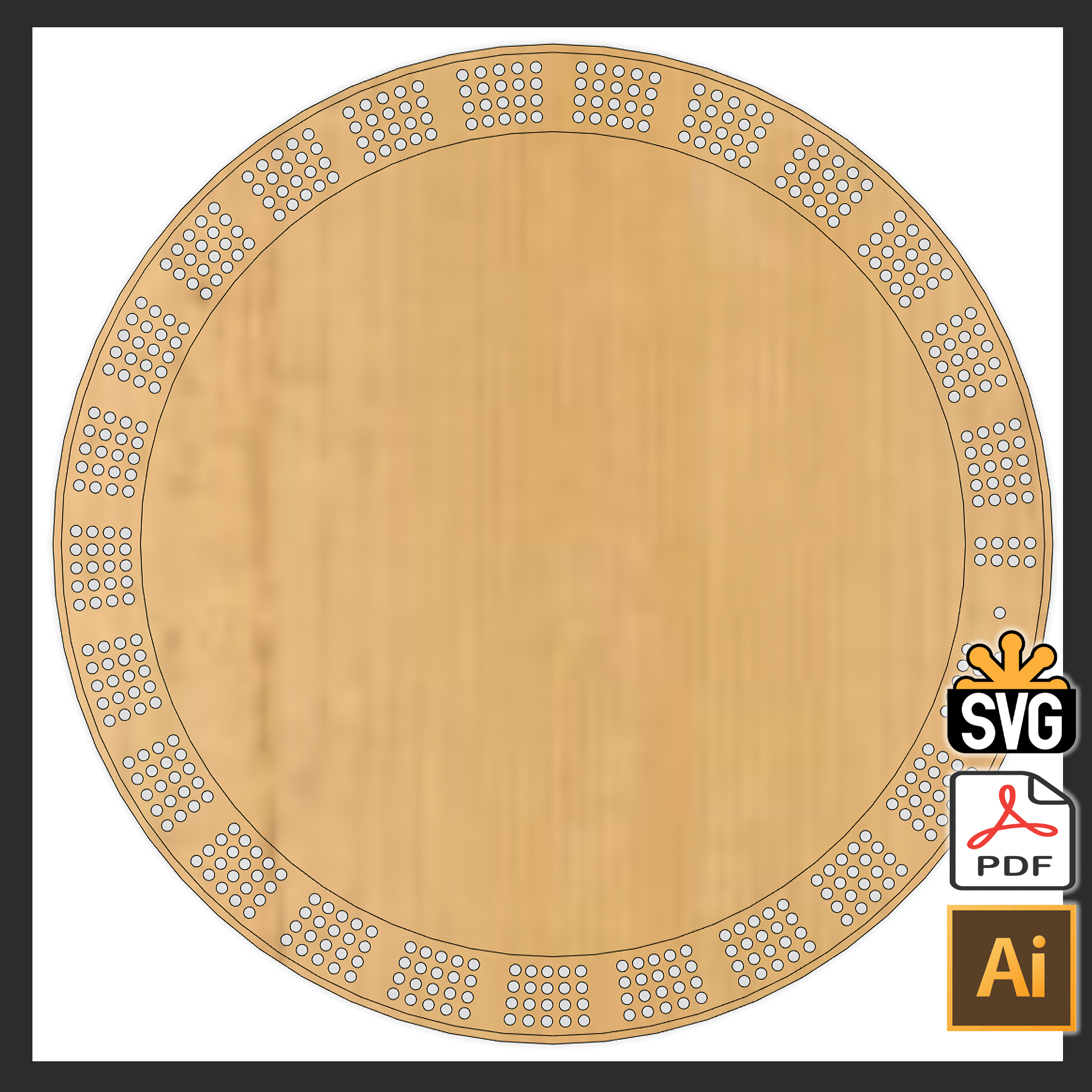 Circular Cribbage Template Laser Ready Digital Download SVG AI PDF Alien Workshop Design Circular Cribbage Template Laser Ready Digital Download SVG AI PDF Alien Workshop Design