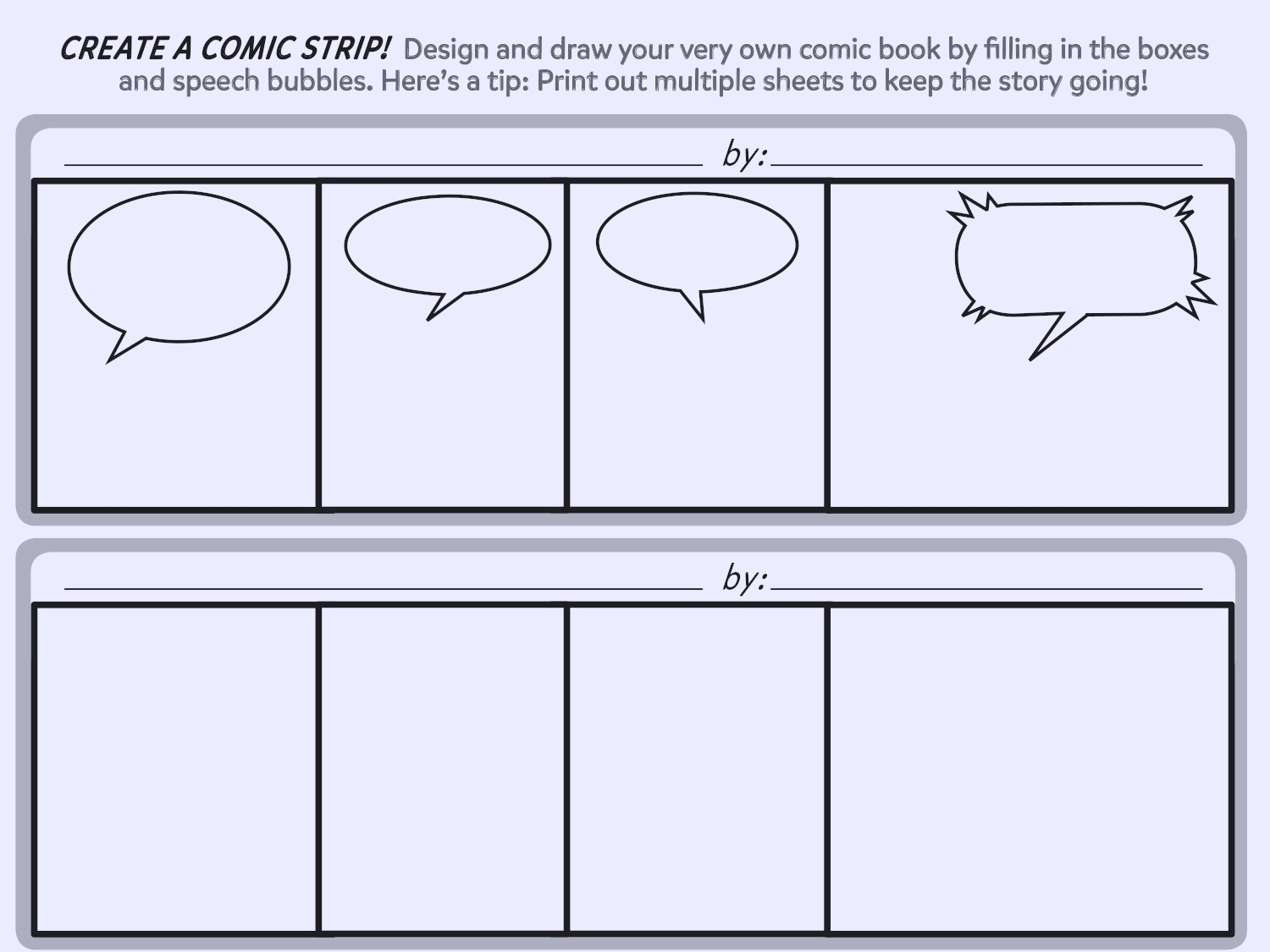 Comic Strips Templates Printables Comic Strips Templates Printables