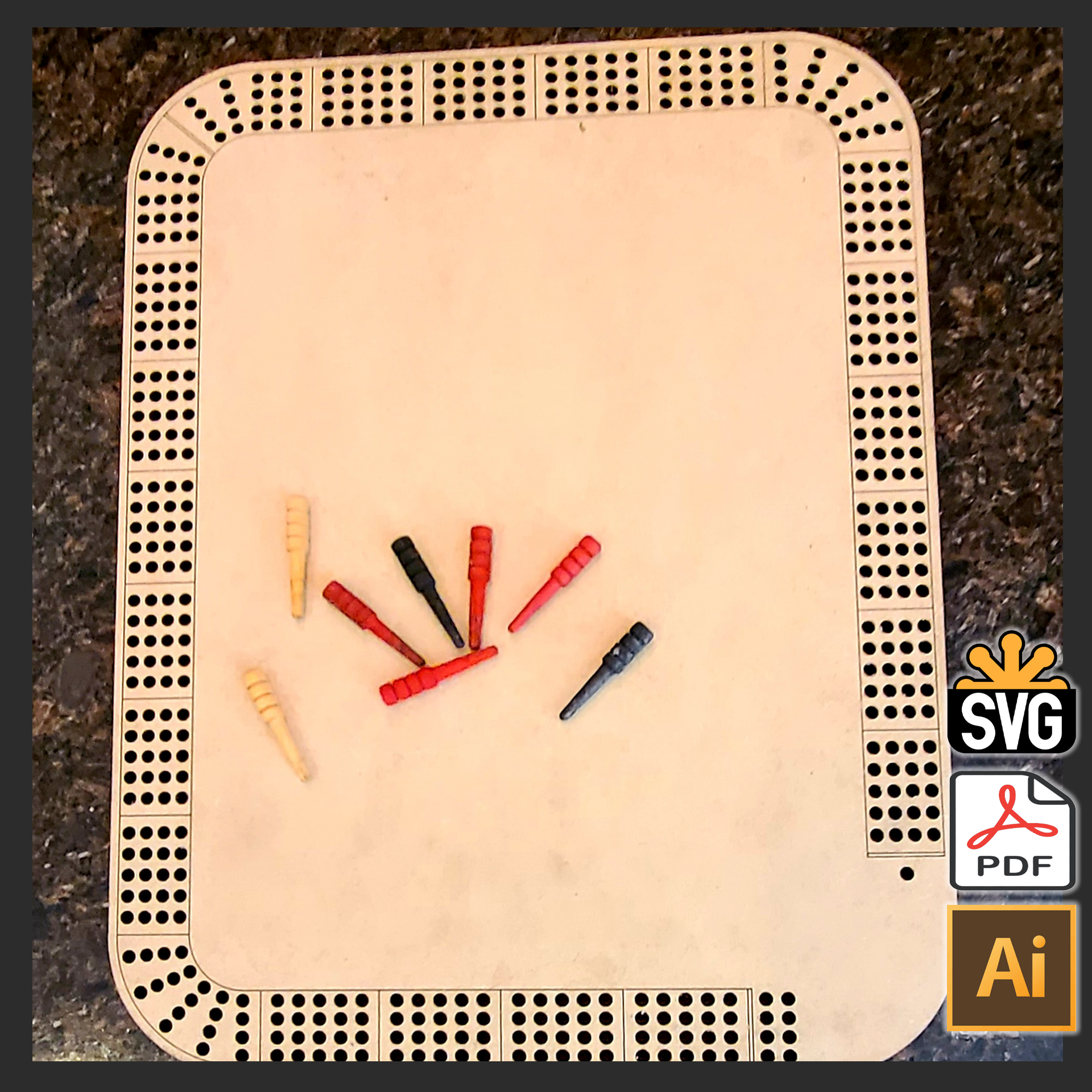 Cribbage Template Rectangular 3 4 Player Options 2 Sizes Included Laser Ready Digital Download AI SVG PDF Alien Workshop Design Cribbage Template Rectangular 3 4 Player Options 2 Sizes Included Laser Ready Digital Download AI SVG PDF Alien Workshop Design