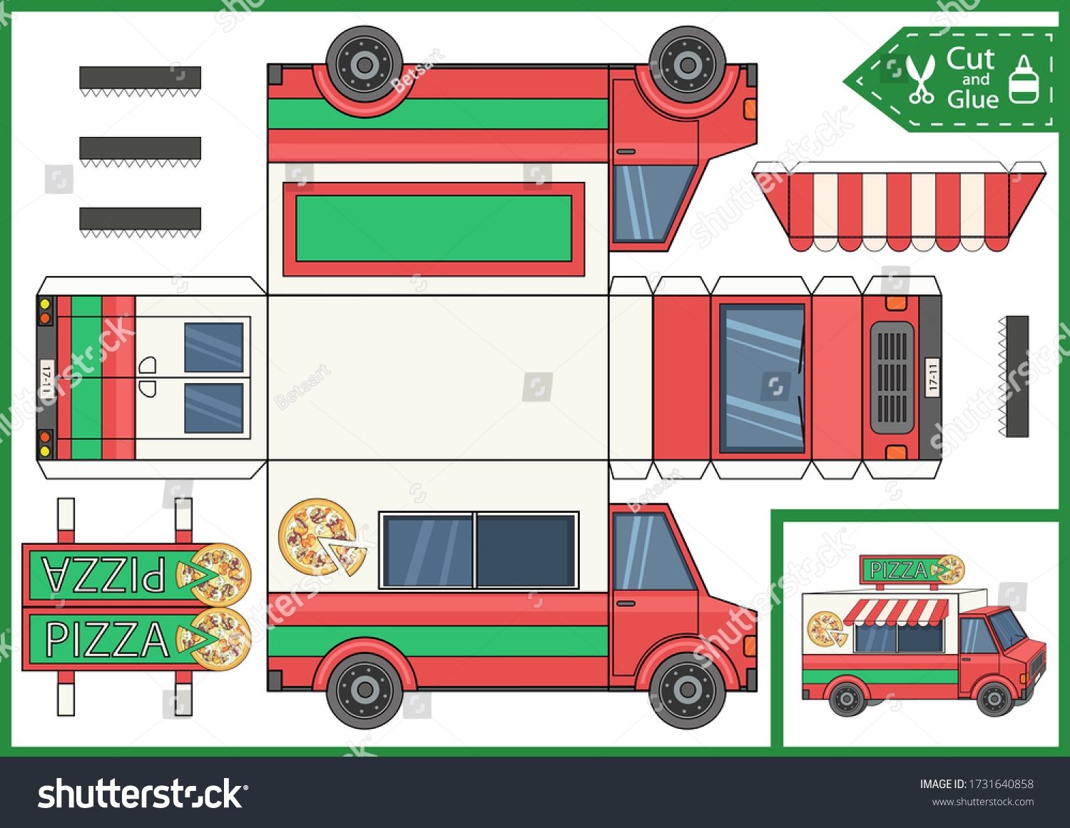 Cut Paper 3d Pizza Truck Diy Stock Vector Royalty Free 1731640858 Shutterstock Cut Paper 3d Pizza Truck Diy Stock Vector Royalty Free 1731640858 Shutterstock