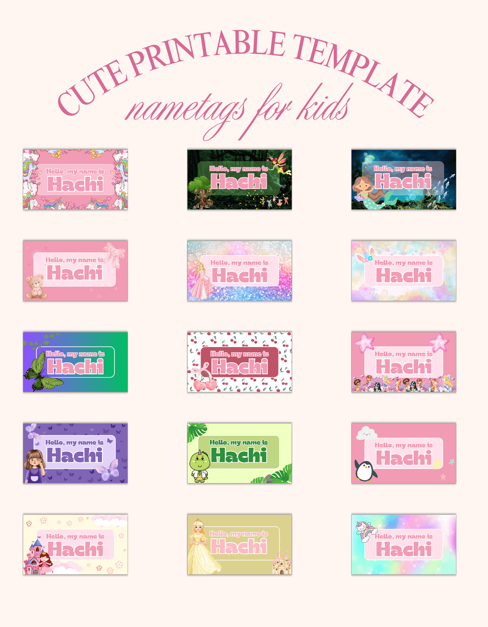 Editable Printable Name Tag Template