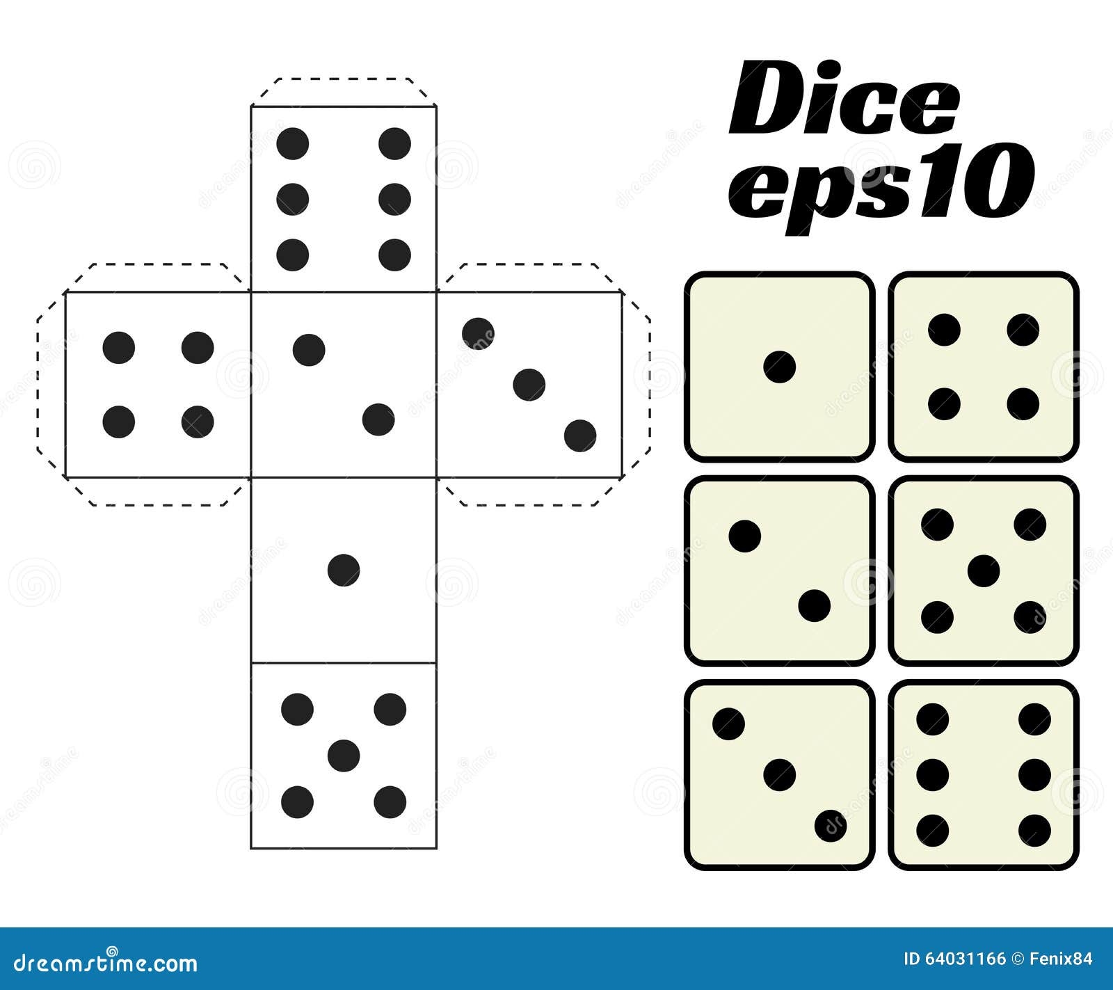 Dice Set Printable Template Stock Vector Illustration Of Lottery Fortune 64031166 Dice Set Printable Template Stock Vector Illustration Of Lottery Fortune 64031166