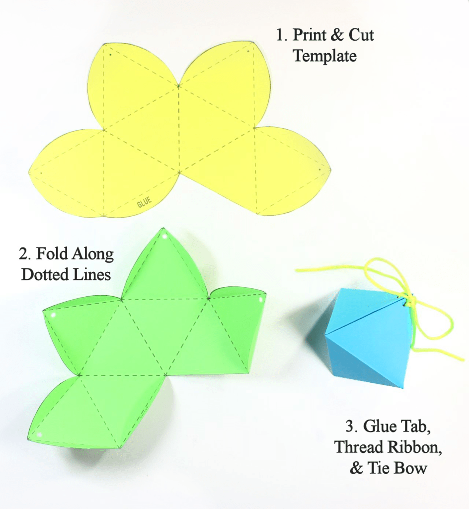 DIY Diamond Gift Boxes with Free Printable Octahedron Templates Lines Across DIY Diamond Gift Boxes with Free Printable Octahedron Templates Lines Across