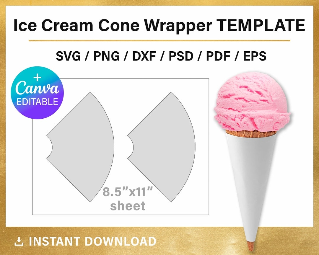 DIY Ice Cream Cone Wrapper BLANK Template Png Svg Canva Cricut Instant Download Etsy DIY Ice Cream Cone Wrapper BLANK Template Png Svg Canva Cricut Instant Download Etsy